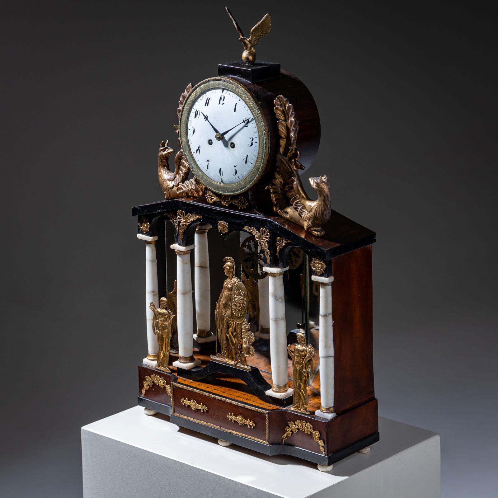 Empire Viennese Portal Clock, 1st Half 19th Century For Sale