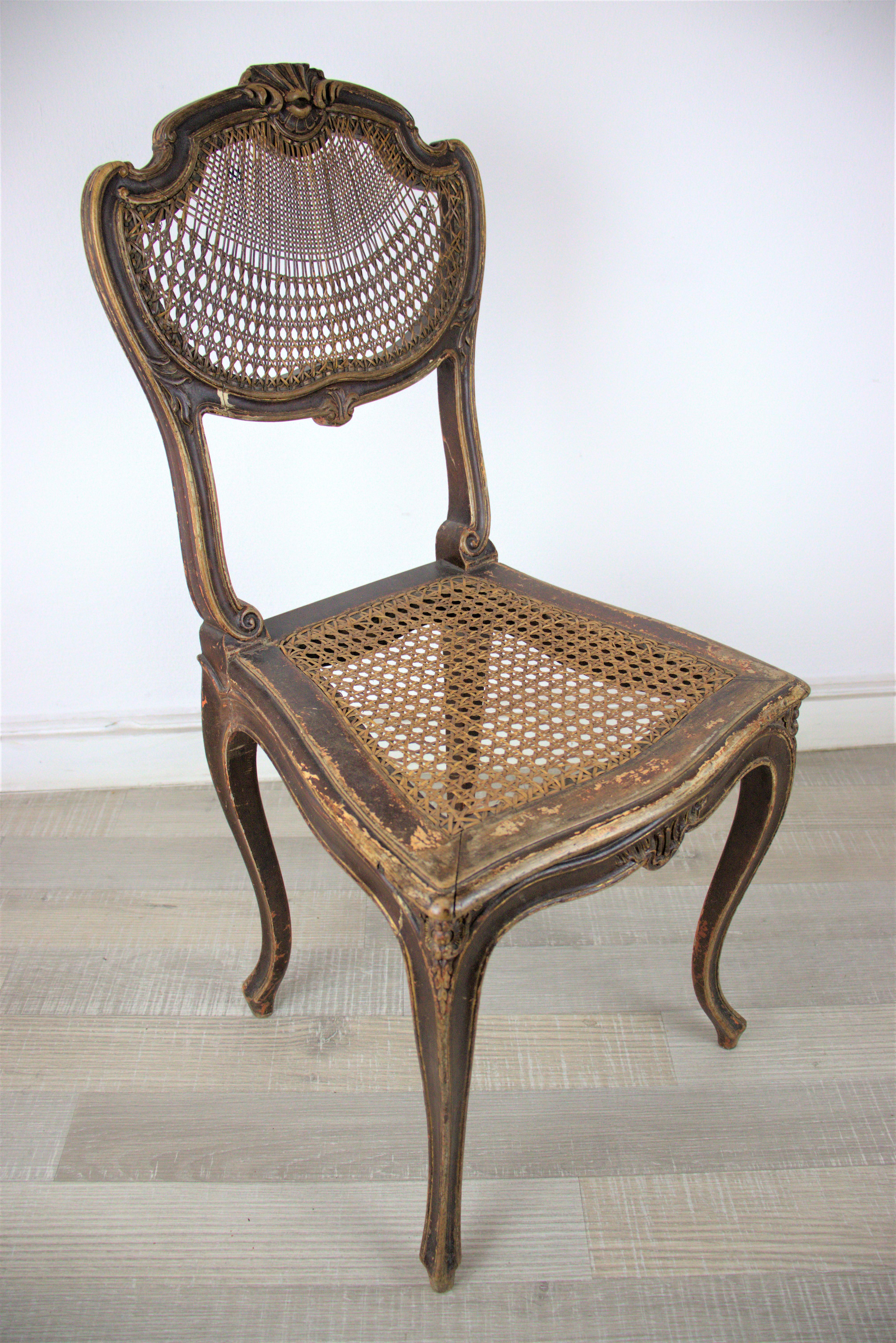 Austrian Viennese Reed Rococo Chair For Sale