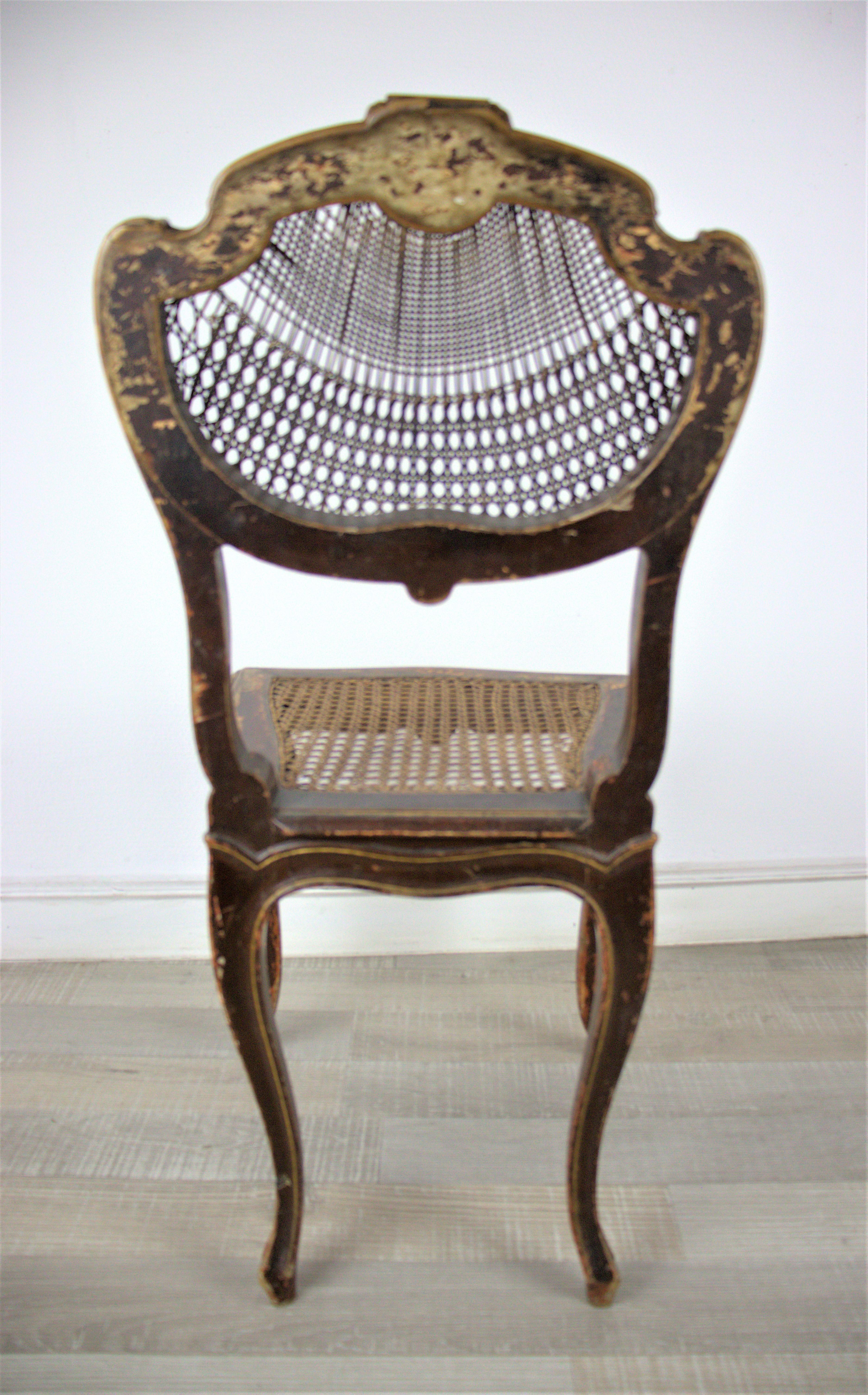 18th Century and Earlier Viennese Reed Rococo Chair For Sale