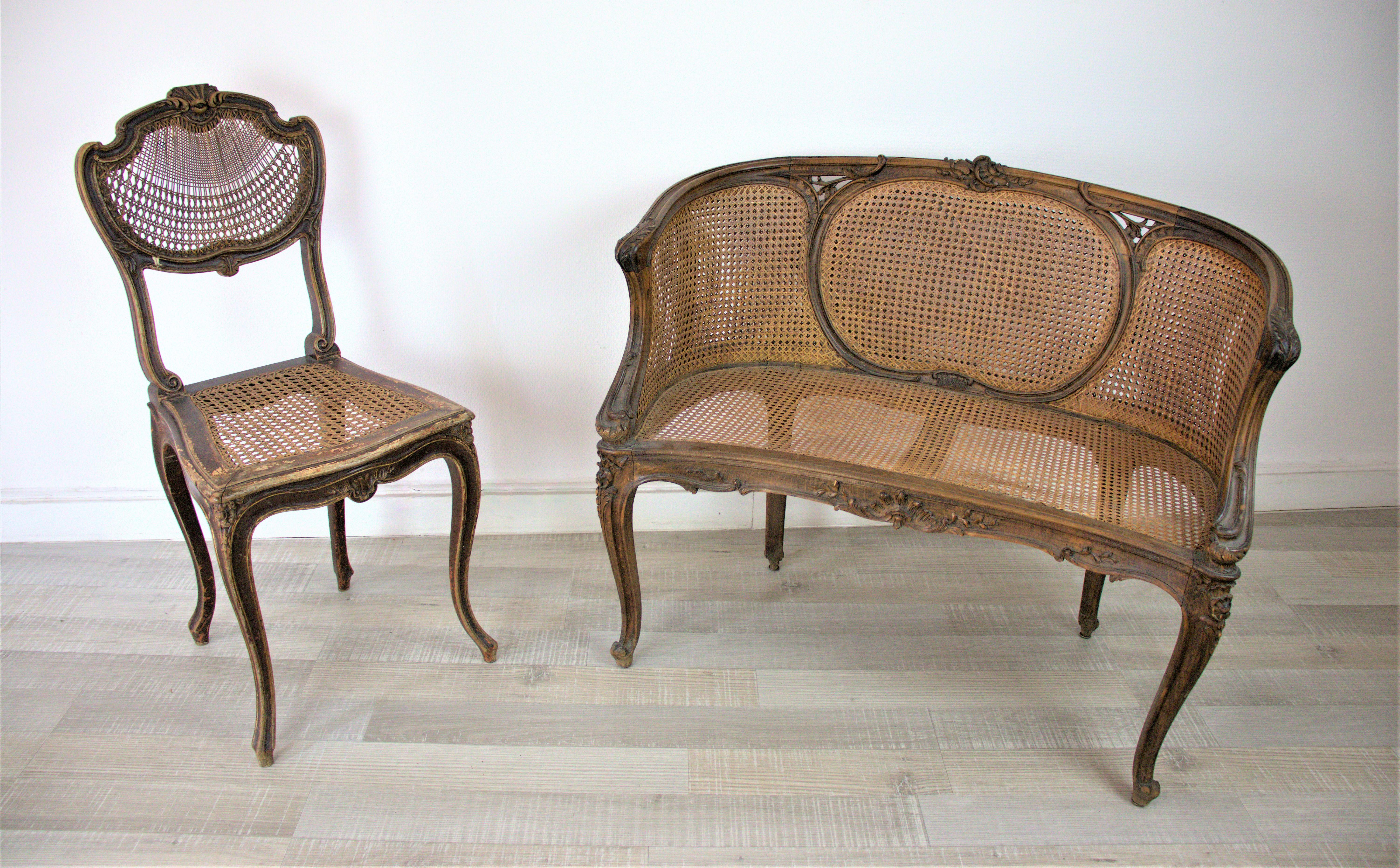Viennese Reed Rococo Chair For Sale 1