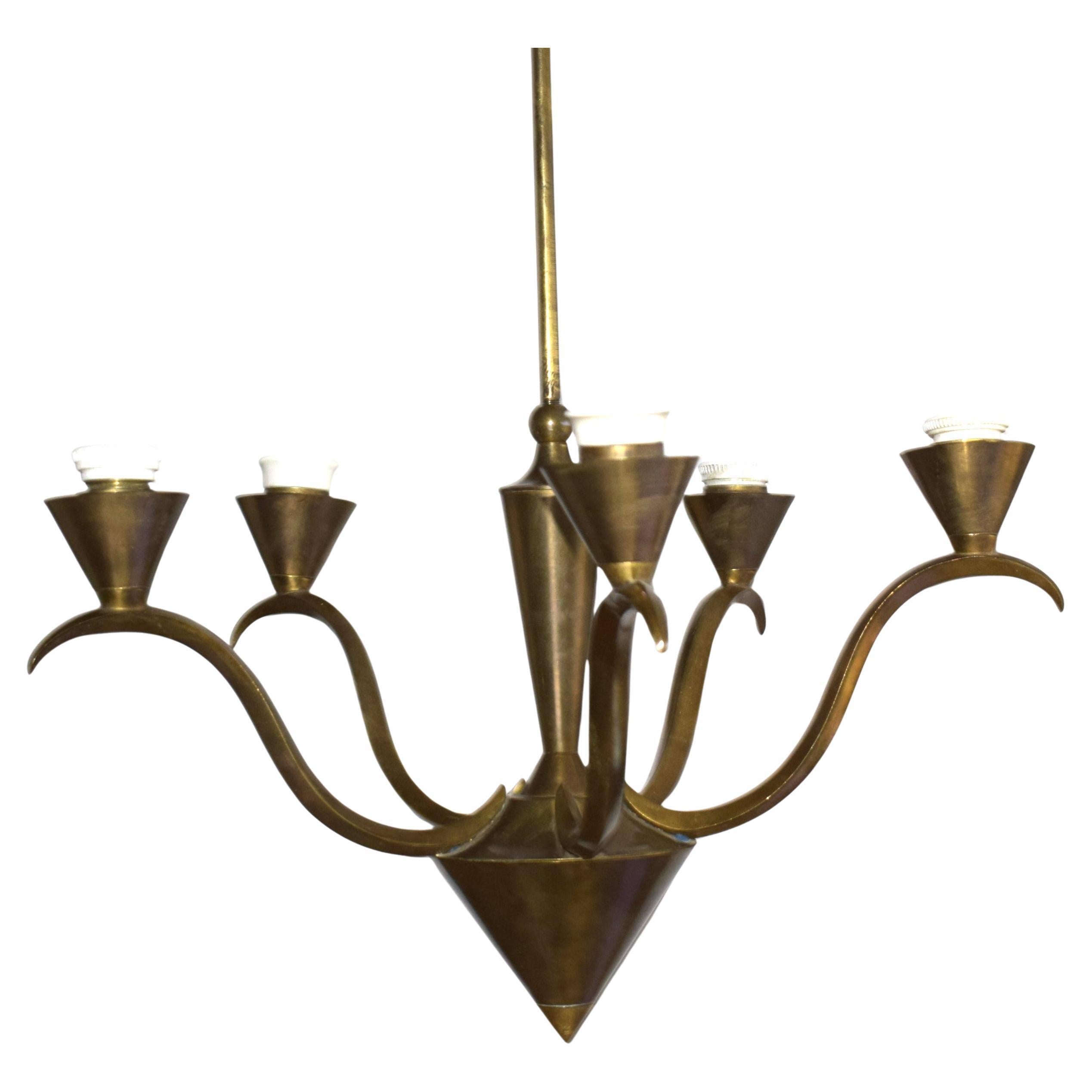 Viennese salon chandelier circa 1920, attributed to Dagobert Peche