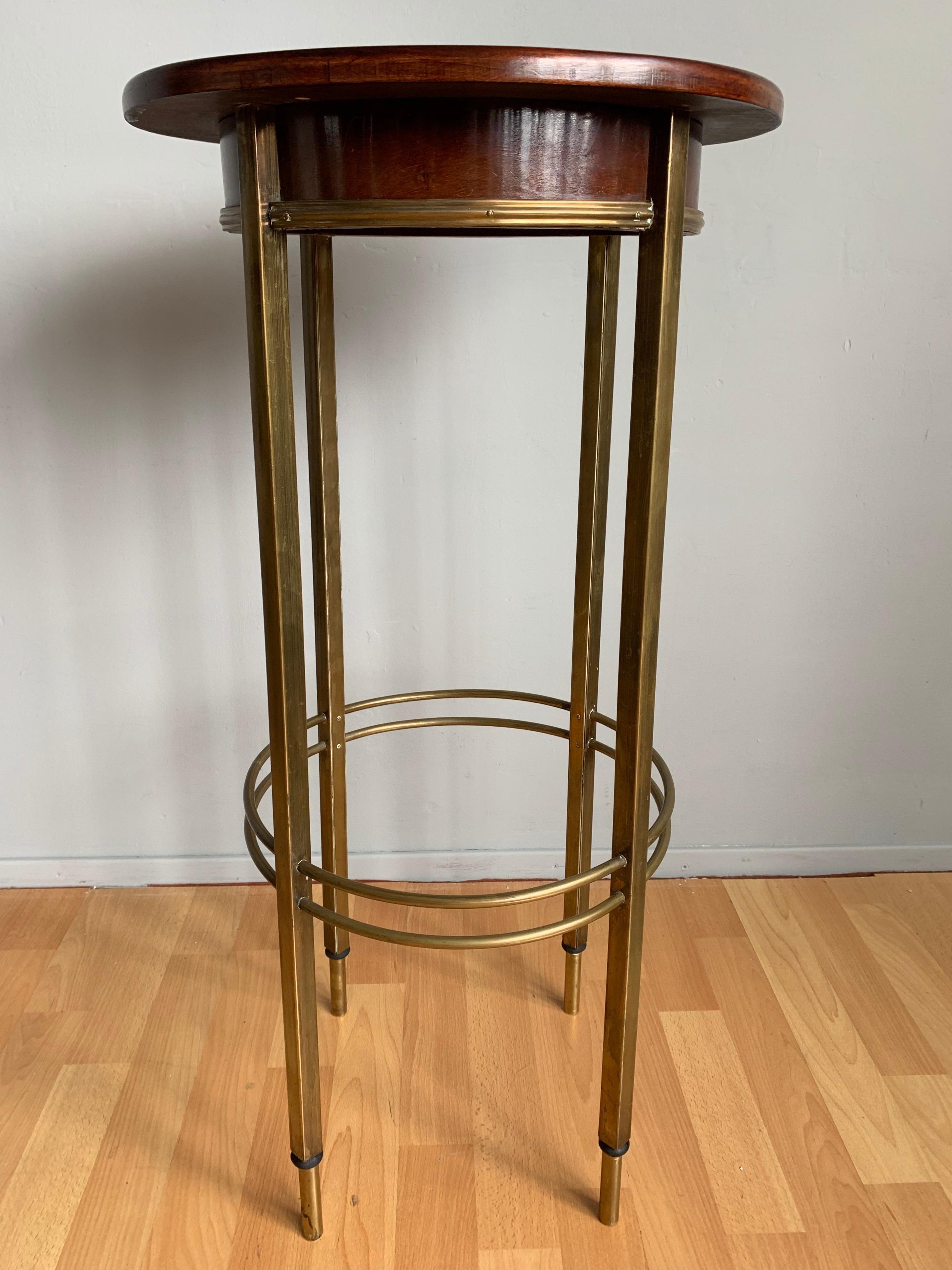 Viennese Secession Brass and Wood Pedestal or Display Stand by Ernst Rockhausen 2