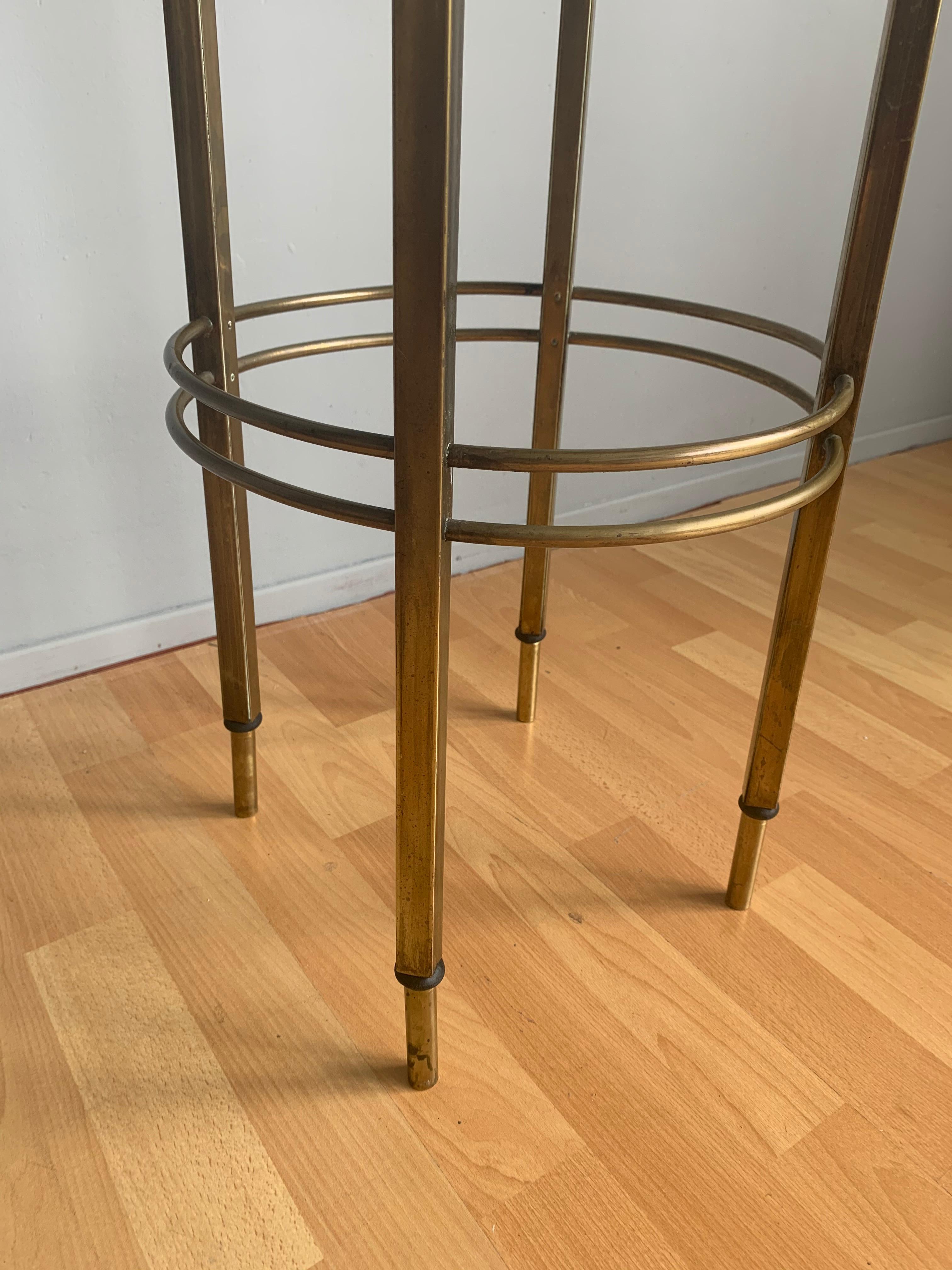 Viennese Secession Brass and Wood Pedestal or Display Stand by Ernst Rockhausen 11
