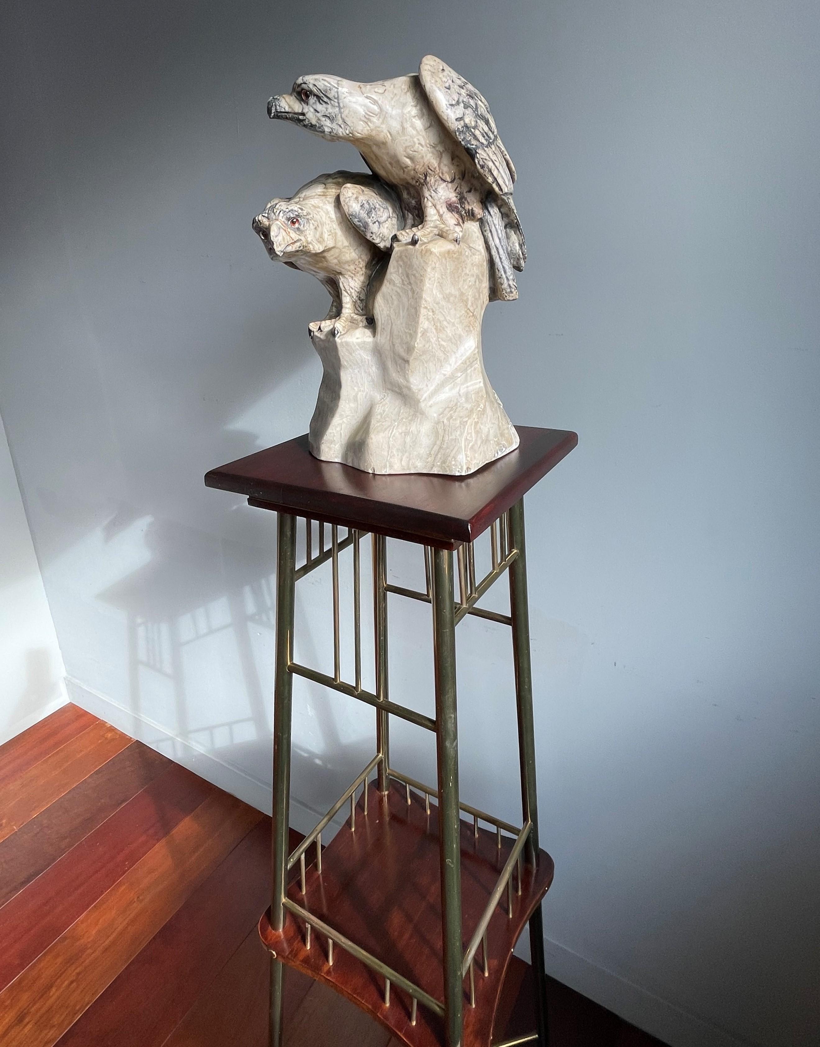 20th Century Viennese Secession Brass & Wood Pedestal or Display Stand Attr. Ernst Rockhausen For Sale