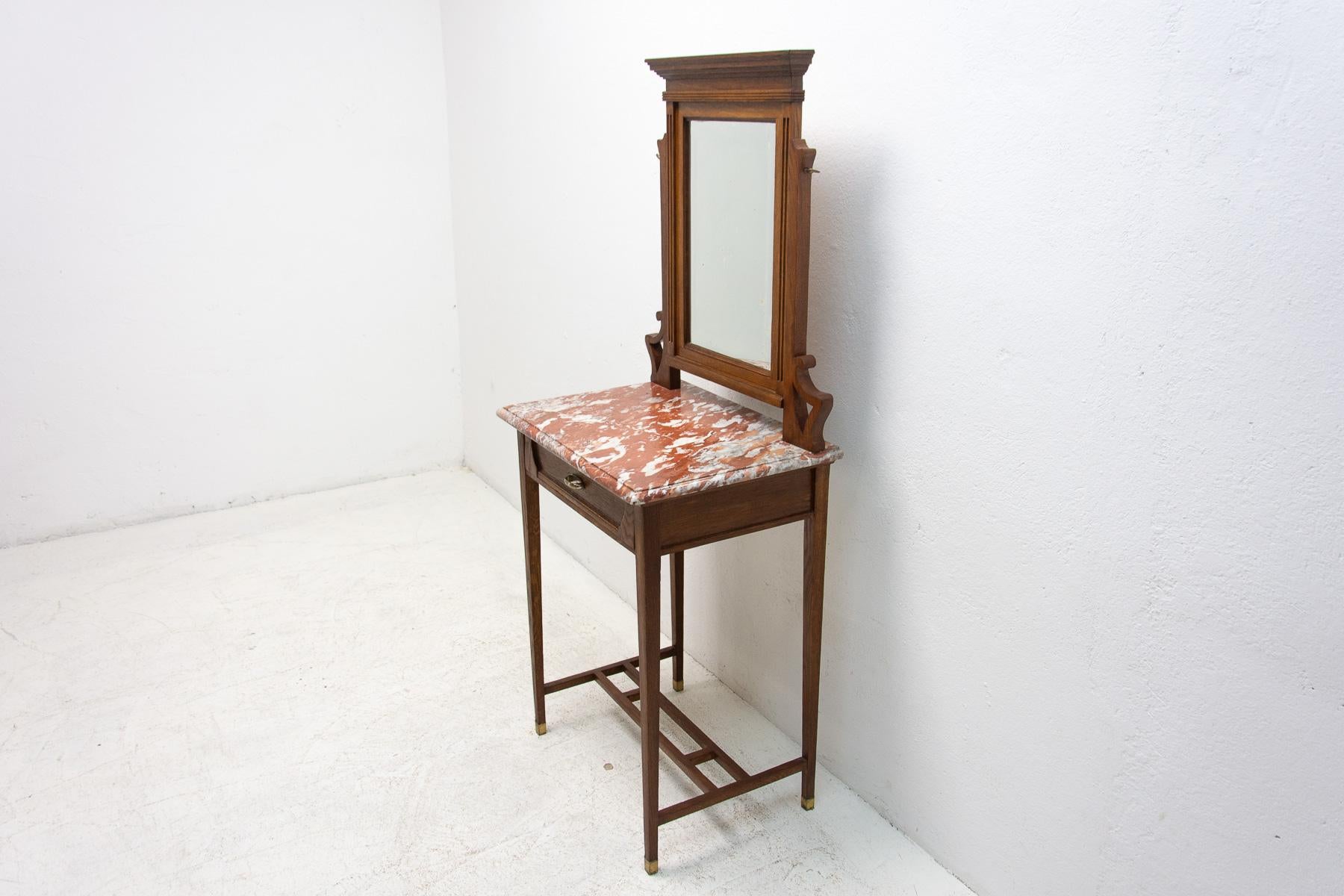 Brass Viennese Secession Dressing Table with Mirror, 1910 For Sale