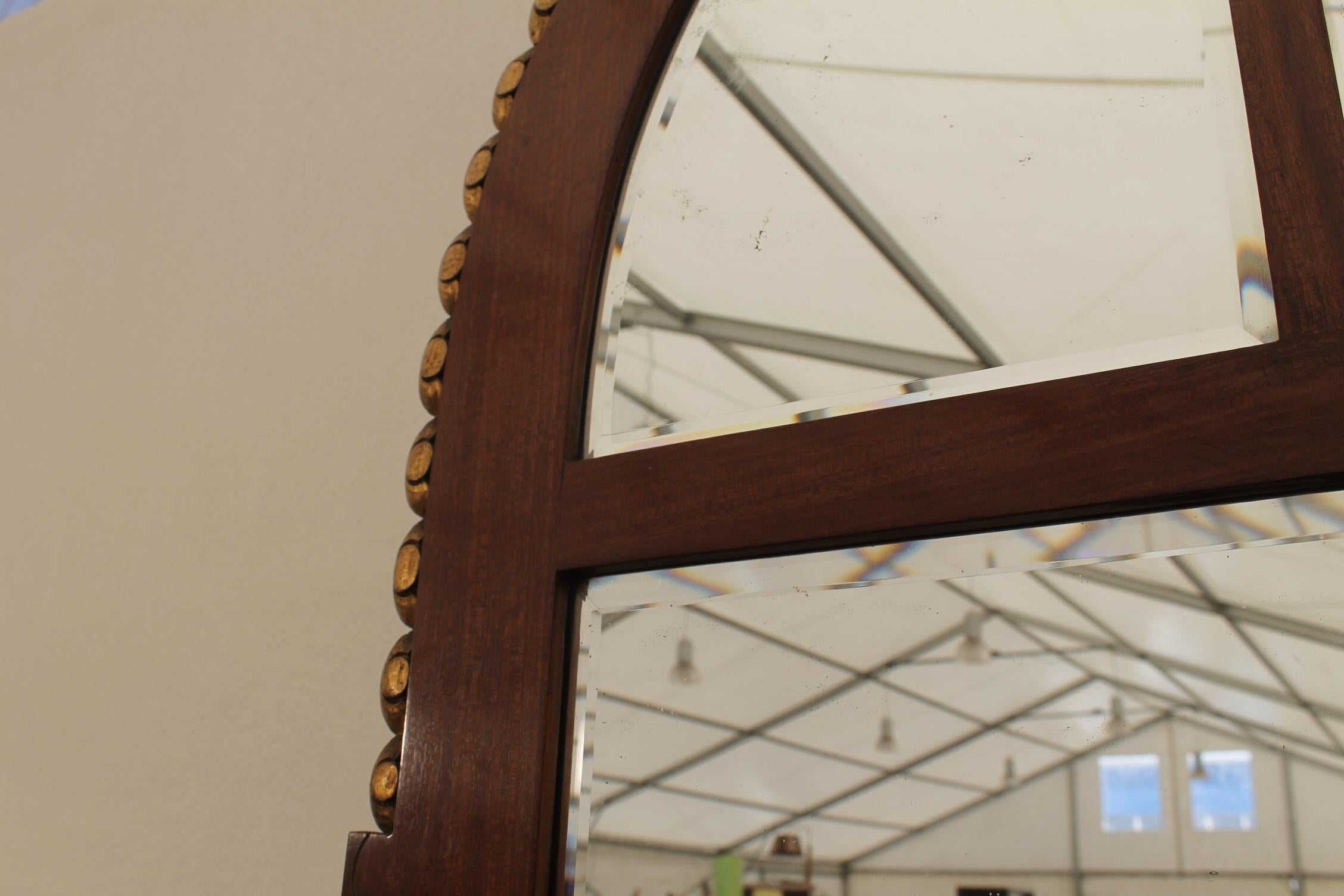 Viennese Secession Huge Mahogany Hall Mirror, 1910 For Sale 5