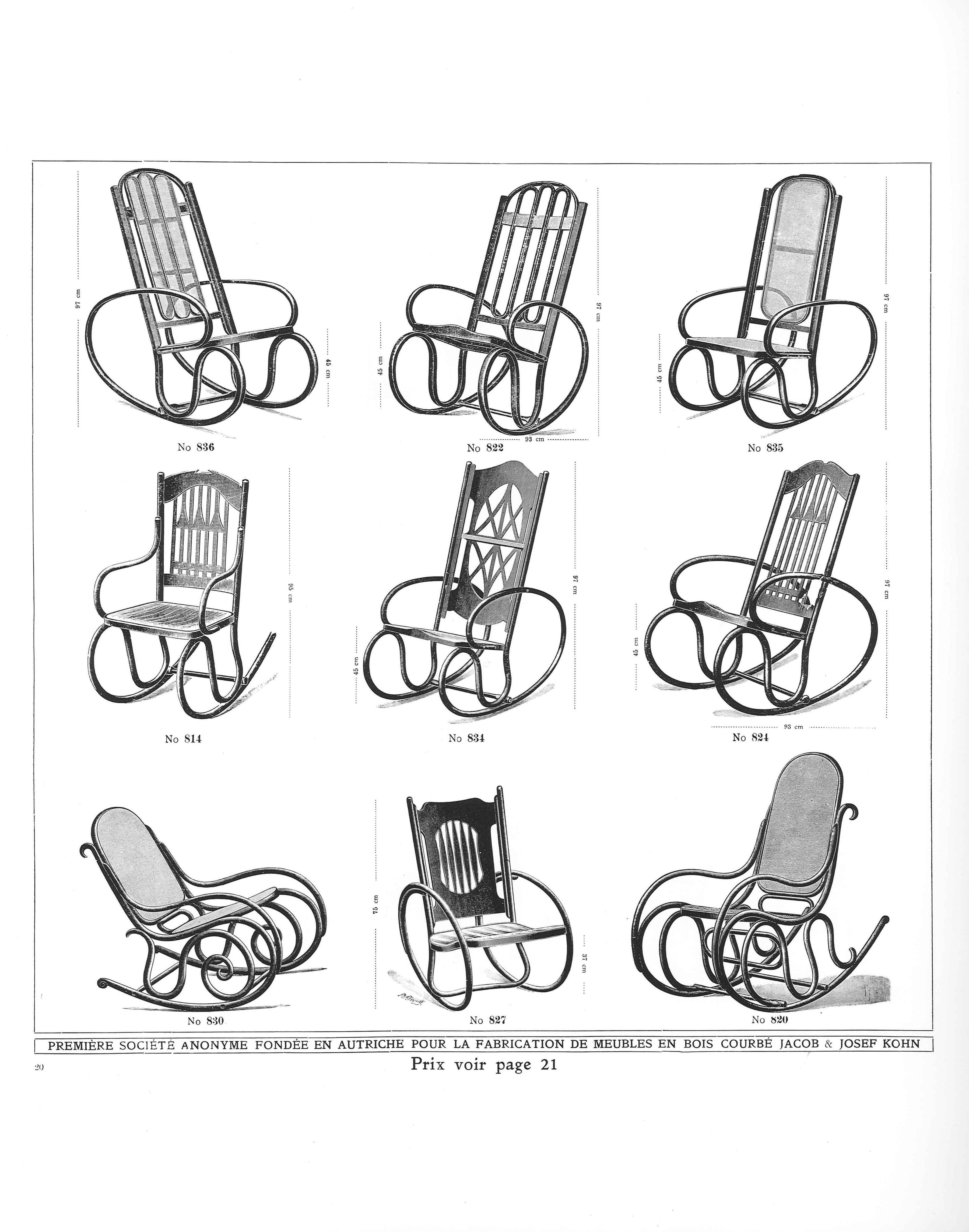 Viennese Secession Rocking chair J&J Kohn Nr.813, circa 1902, Koloman Moser 1