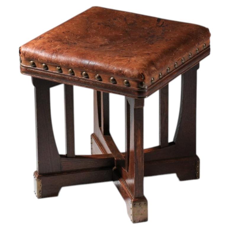 Viennese Secessionist Jugendstil stool in the style of Hans Vollmer For Sale