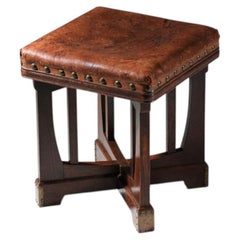 Tabouret de style Jugendstil de la Sécession viennoise, inspiré de Hans Vollmer