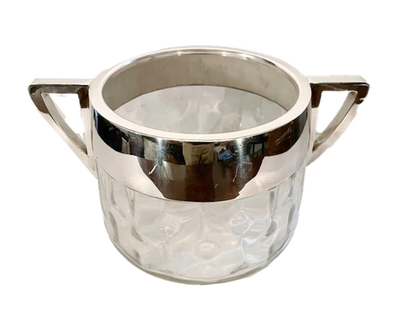 Vienna Secession Viennese Secessionist 'Meteor' Glass Champagne Bucket Designed by Koloman Moser