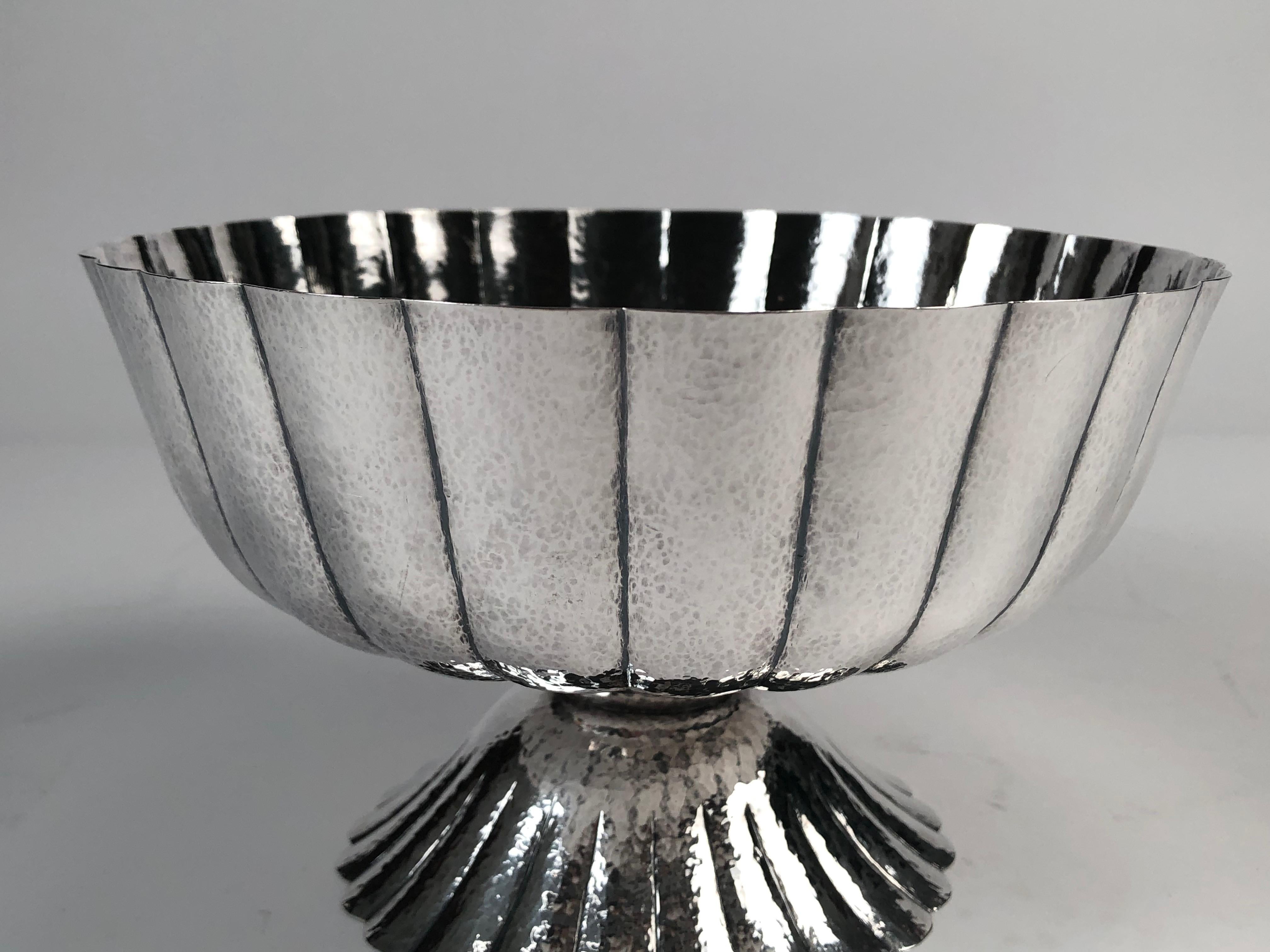 Austrian Viennese Secessionist Silver Footed Bowl after a Josef Hoffmann Design