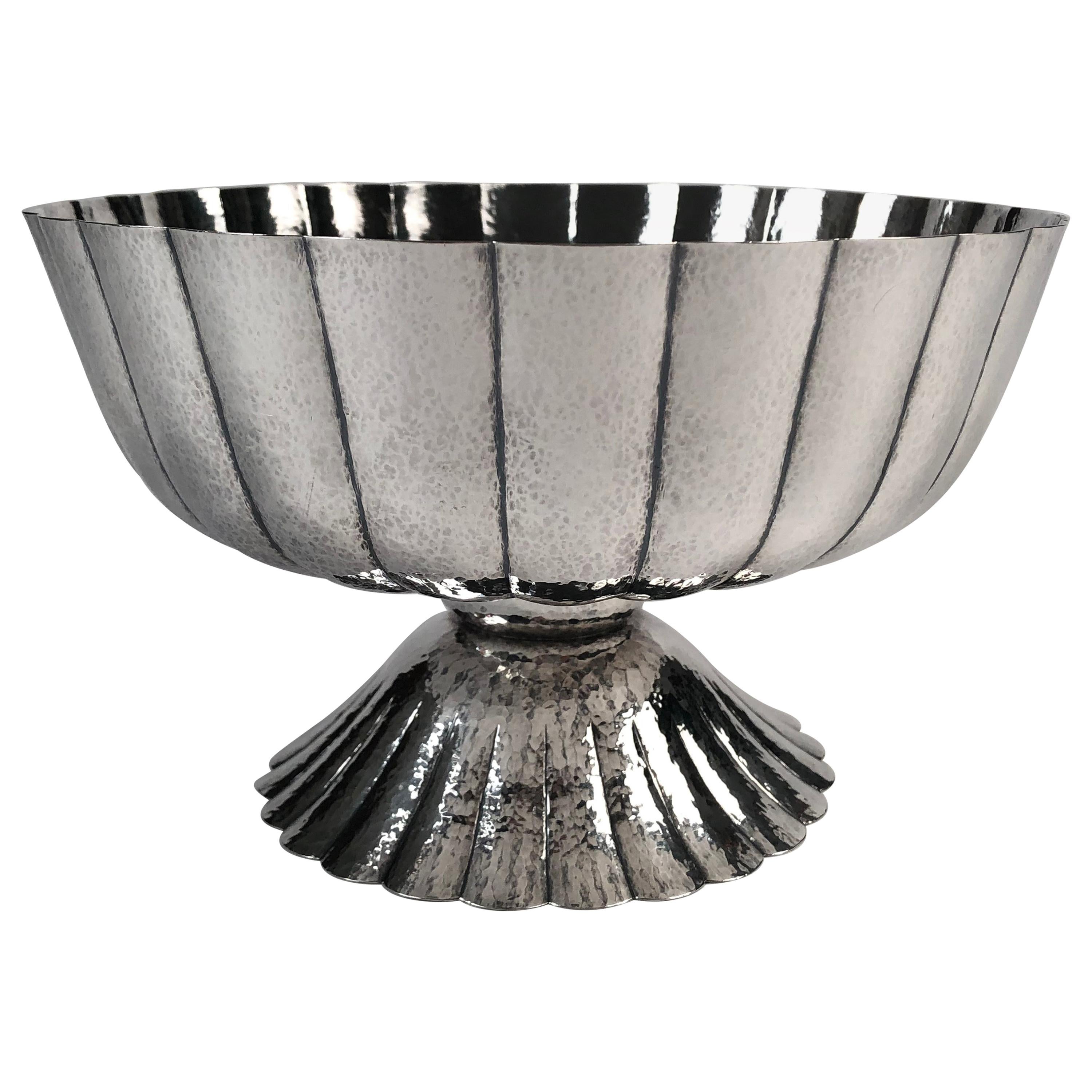 Viennese Secessionist Silver Footed Bowl after a Josef Hoffmann Design