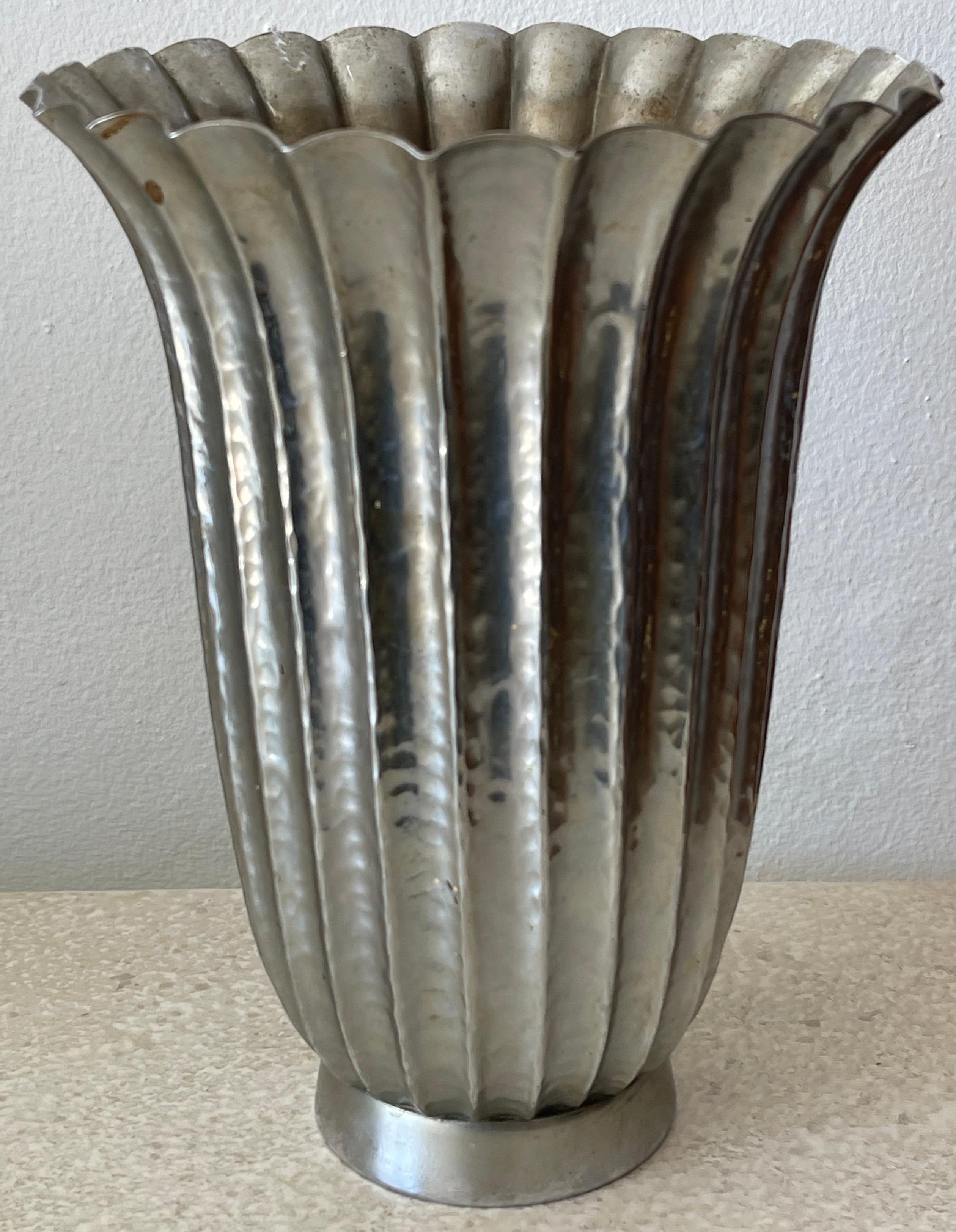 20th Century Viennese Secessionist Style Fluted Vase