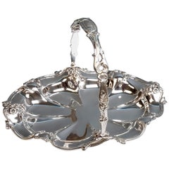 Viennese Silver Centerpiece Bowl with Handle by Jarosinski & Vaugoin, circa 1925