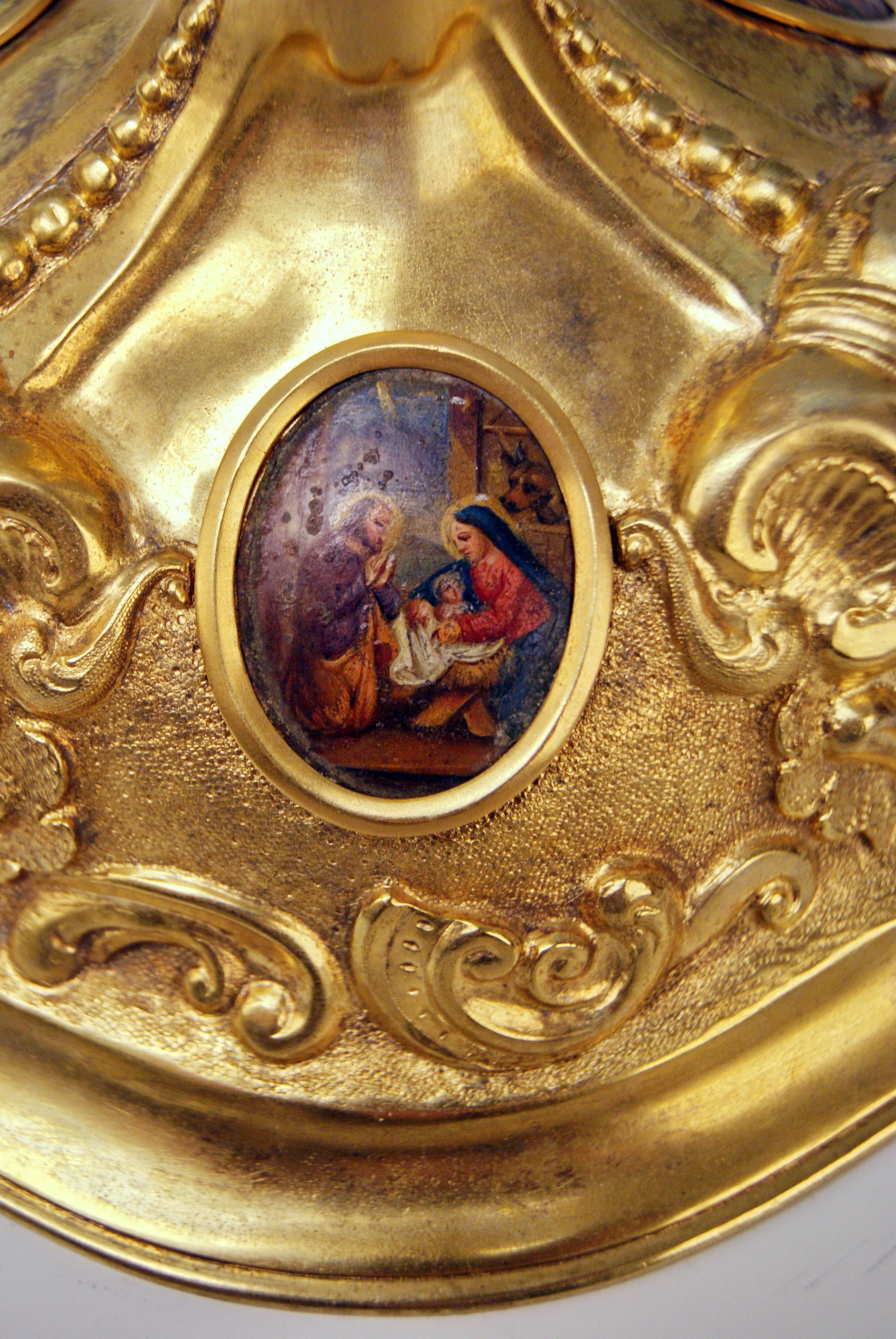 Mid-19th Century Viennese Silver Chalice Gilded in Original Casket, 1864