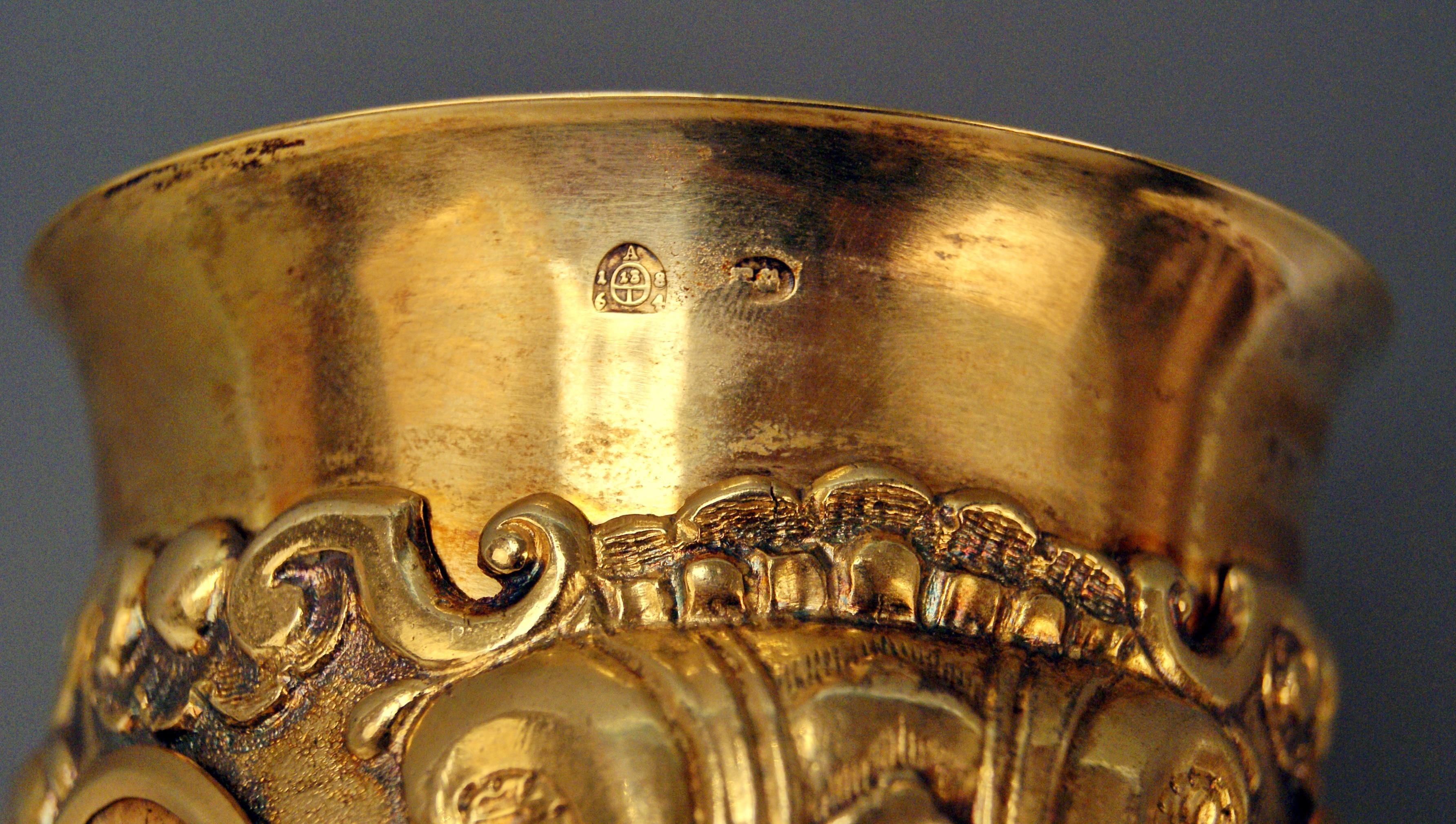 Viennese Silver Chalice Gilded in Original Casket, 1864 1