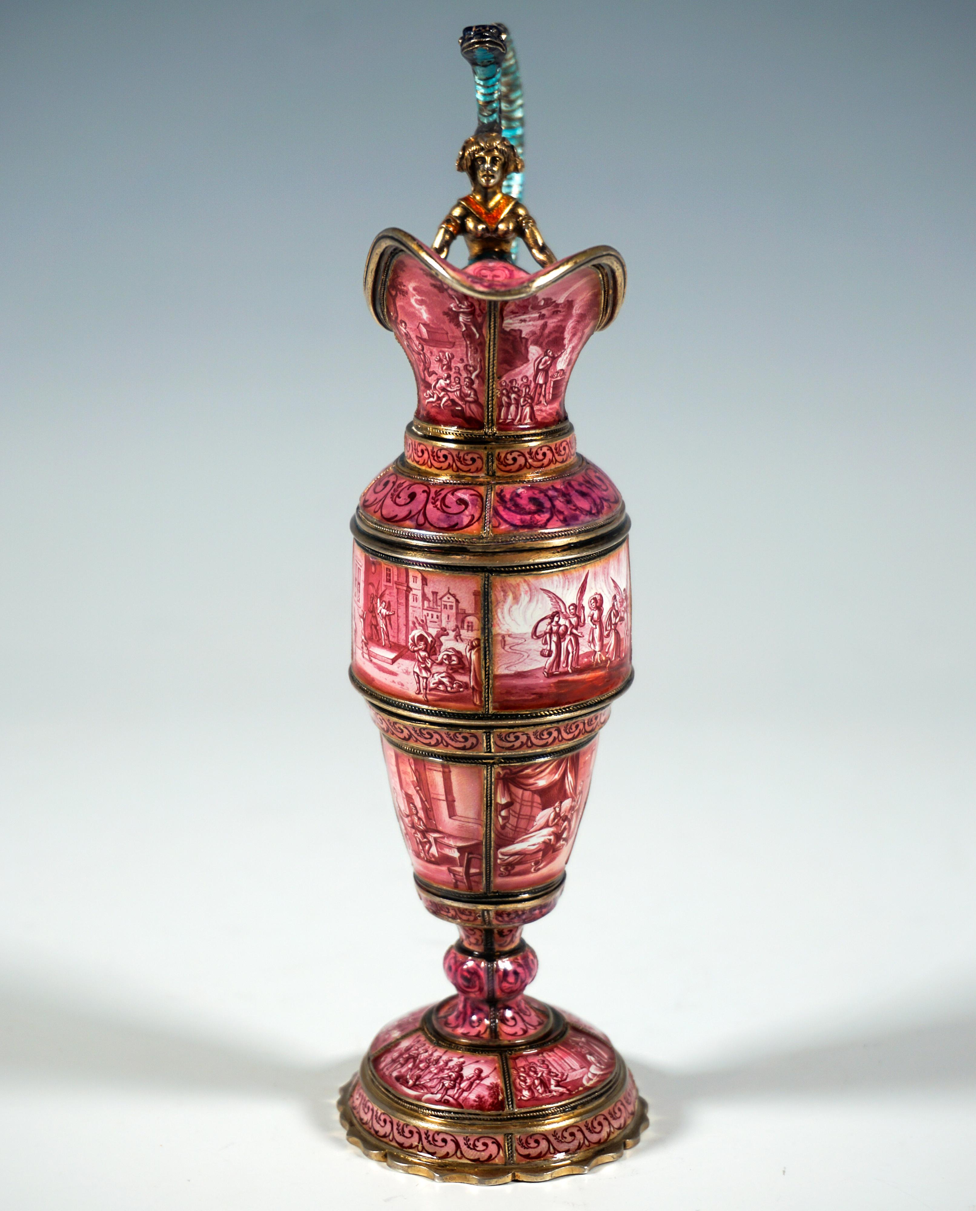 Empire Viennese Silver Jug With Finest Enamel Painting, Hermann Boehm, Circa 1870 For Sale
