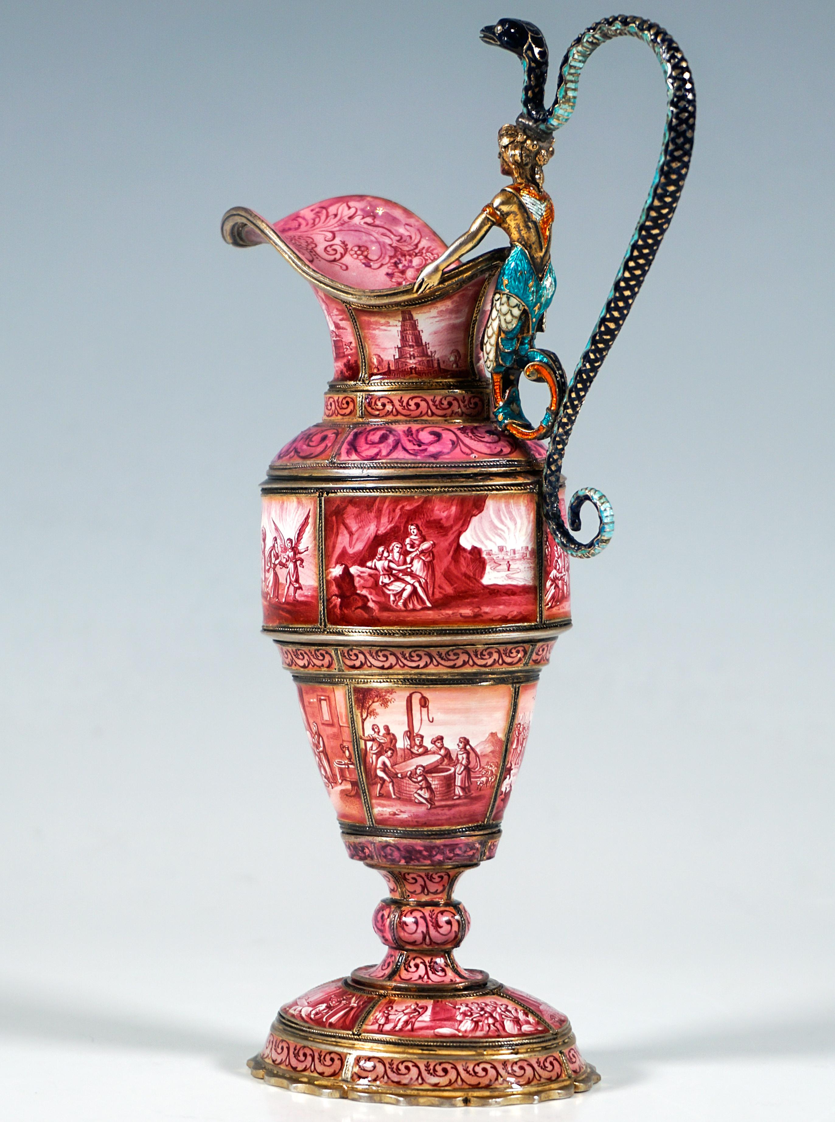 Viennese Silver Jug With Finest Enamel Painting, Hermann Boehm, Circa 1870 For Sale 1