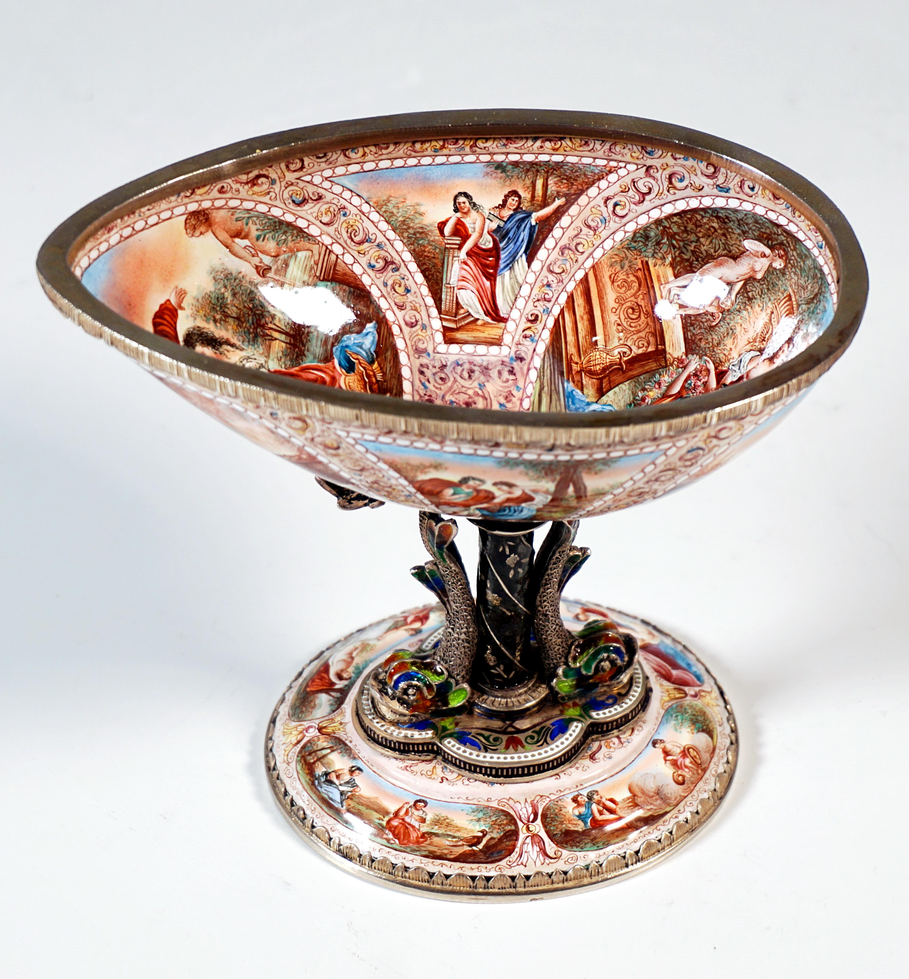 Nave a vela viennese in argento, dipinto con smalto finissimo, A. Hermann Boehm, Circa 1870 in vendita 8