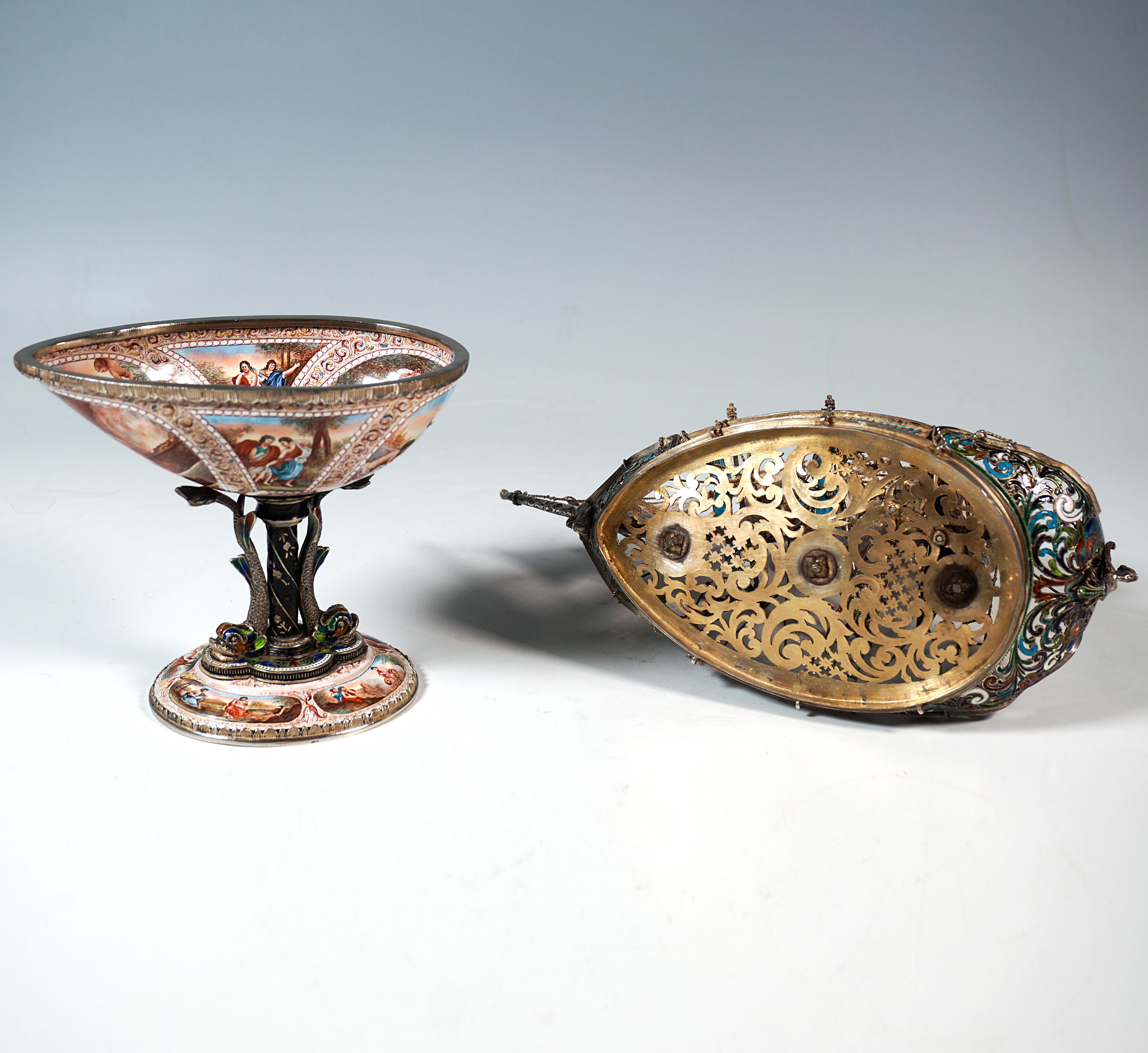 Nave a vela viennese in argento, dipinto con smalto finissimo, A. Hermann Boehm, Circa 1870 in vendita 11