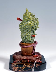 Viennese Vintage Bronze Cactus with a Surprise Franz Bergmann Wien Around 1920