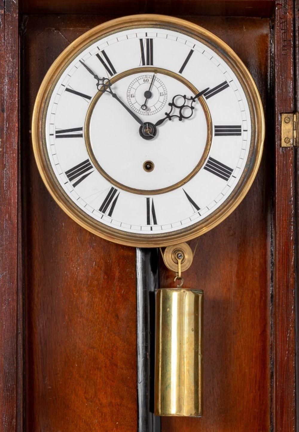 19th Century Viennese Walnut Single Weight Regulator For Sale