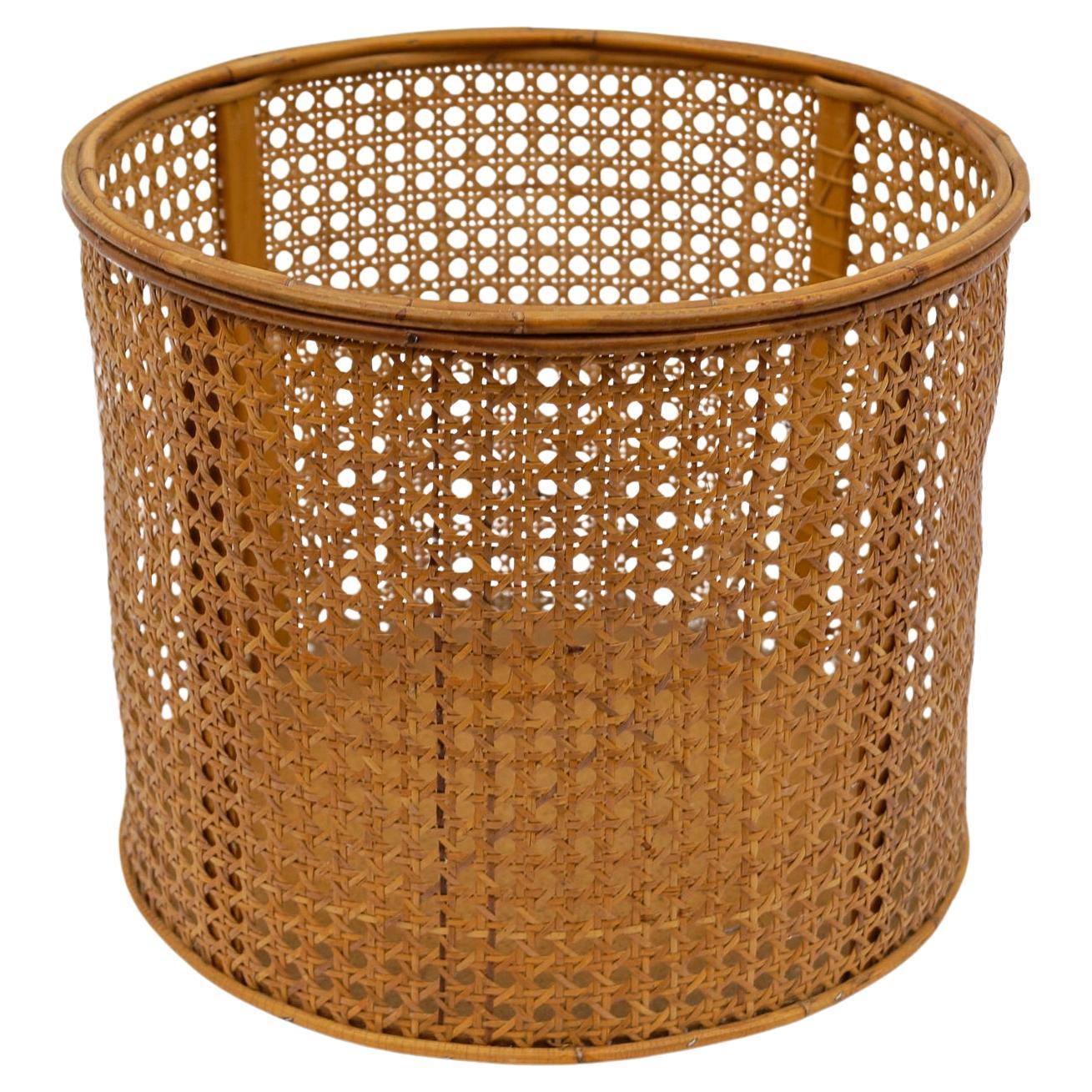 Panier artisanal viennois en osier Mid-Century Modern, Autriche, 1950`. en vente