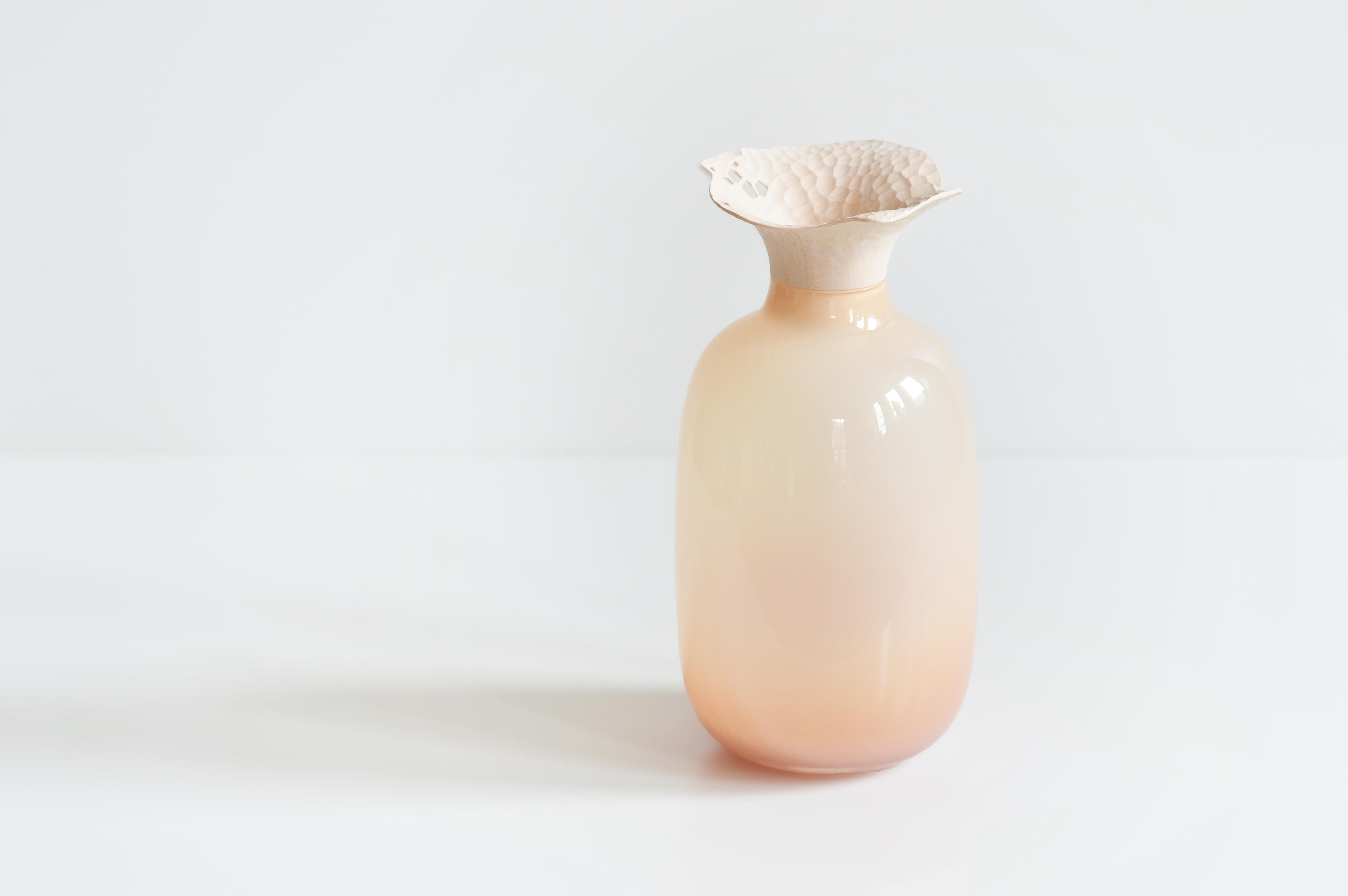 Contemporary Vieno Bottle with Large Wooden Cap by Antrei Hartikainen and Katriina Nuutinen For Sale