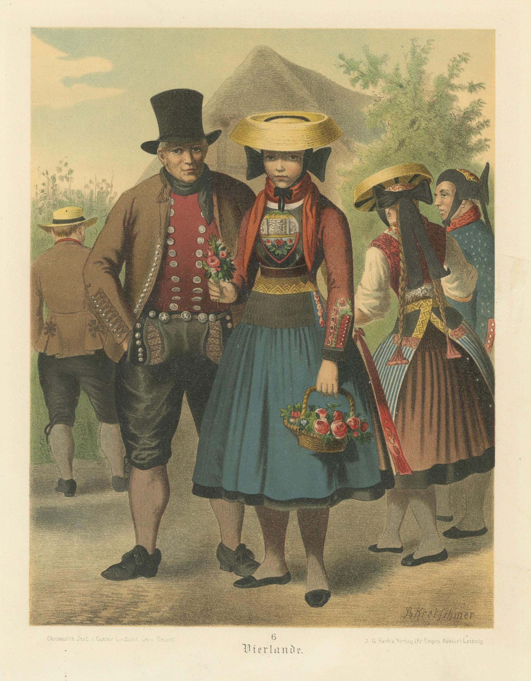 Vierlande Traditional Costume, near Hamburg, Northern Germany, c.1875