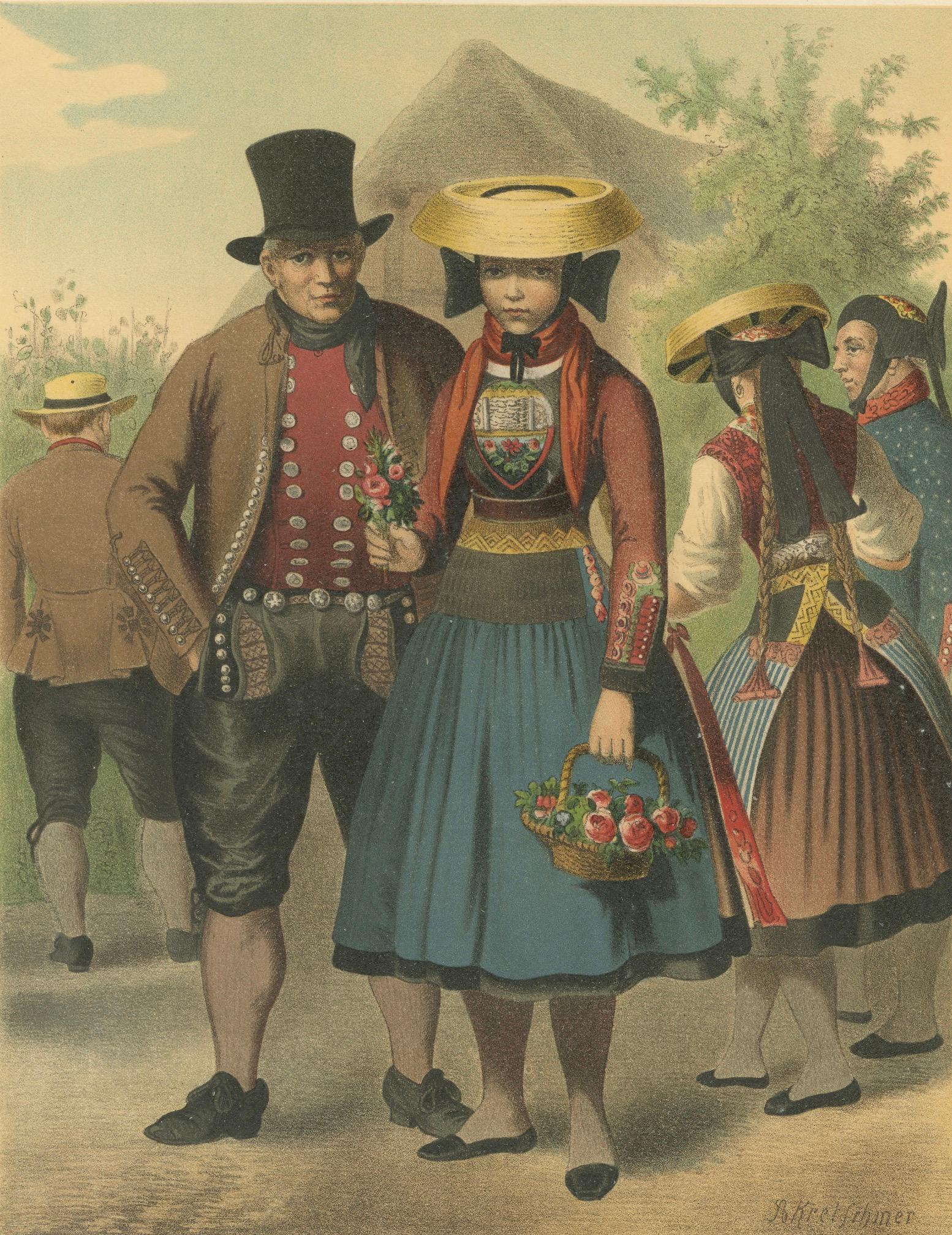 Vierlande Traditional Costume, near Hamburg, Northern Germany, c.1875