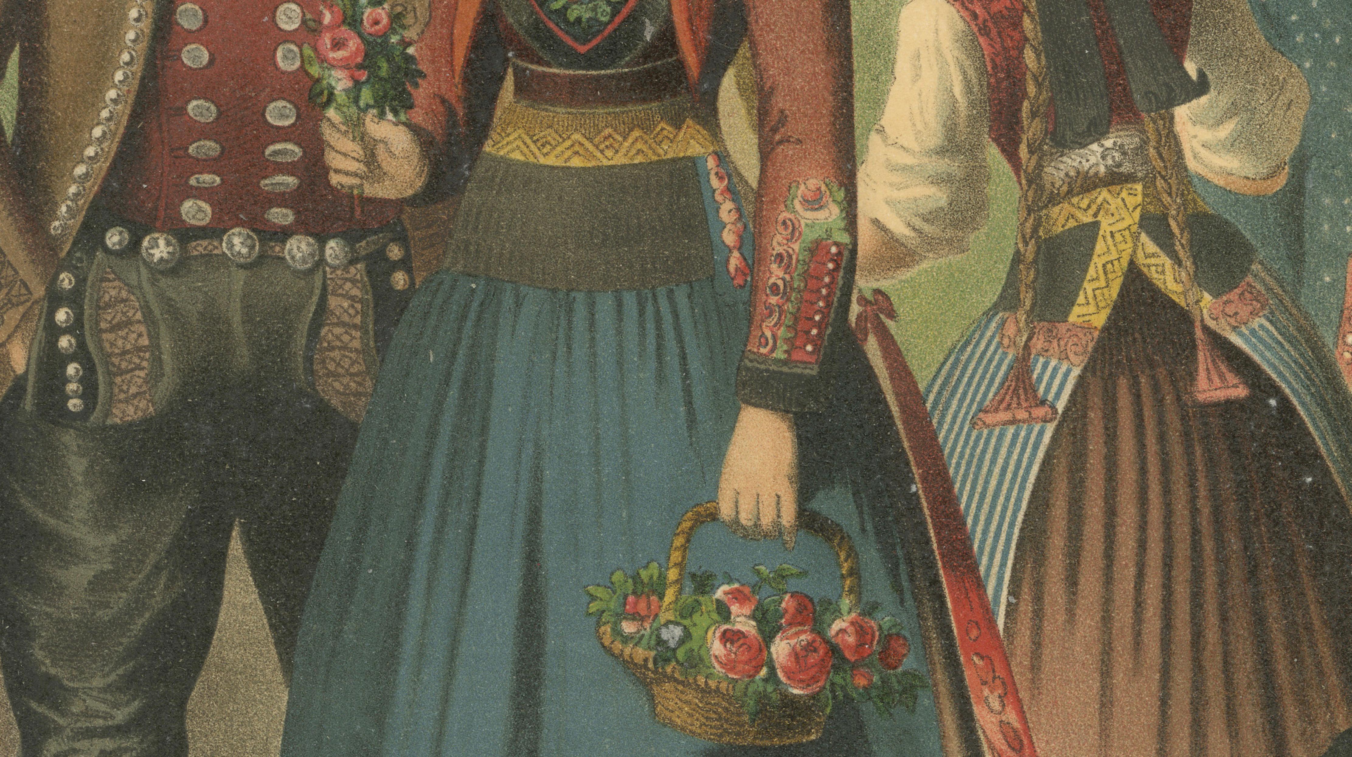 Vierlande Traditional Costume, near Hamburg, Northern Germany, c.1875