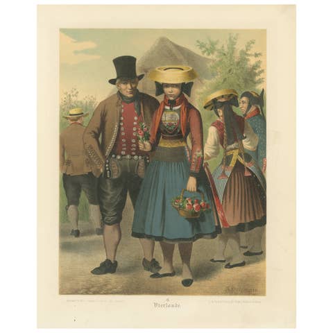 Vierlande Traditional Costume, near Hamburg, Northern Germany, c.1875