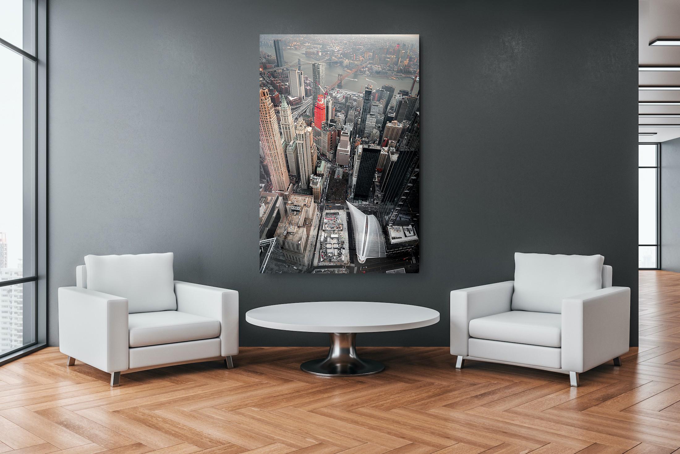 Financial District – New Yorker Skyline-Fotografie, 54 Zoll x36 Zoll, signiert Limitierte Auflage von 5 Stück im Angebot 1