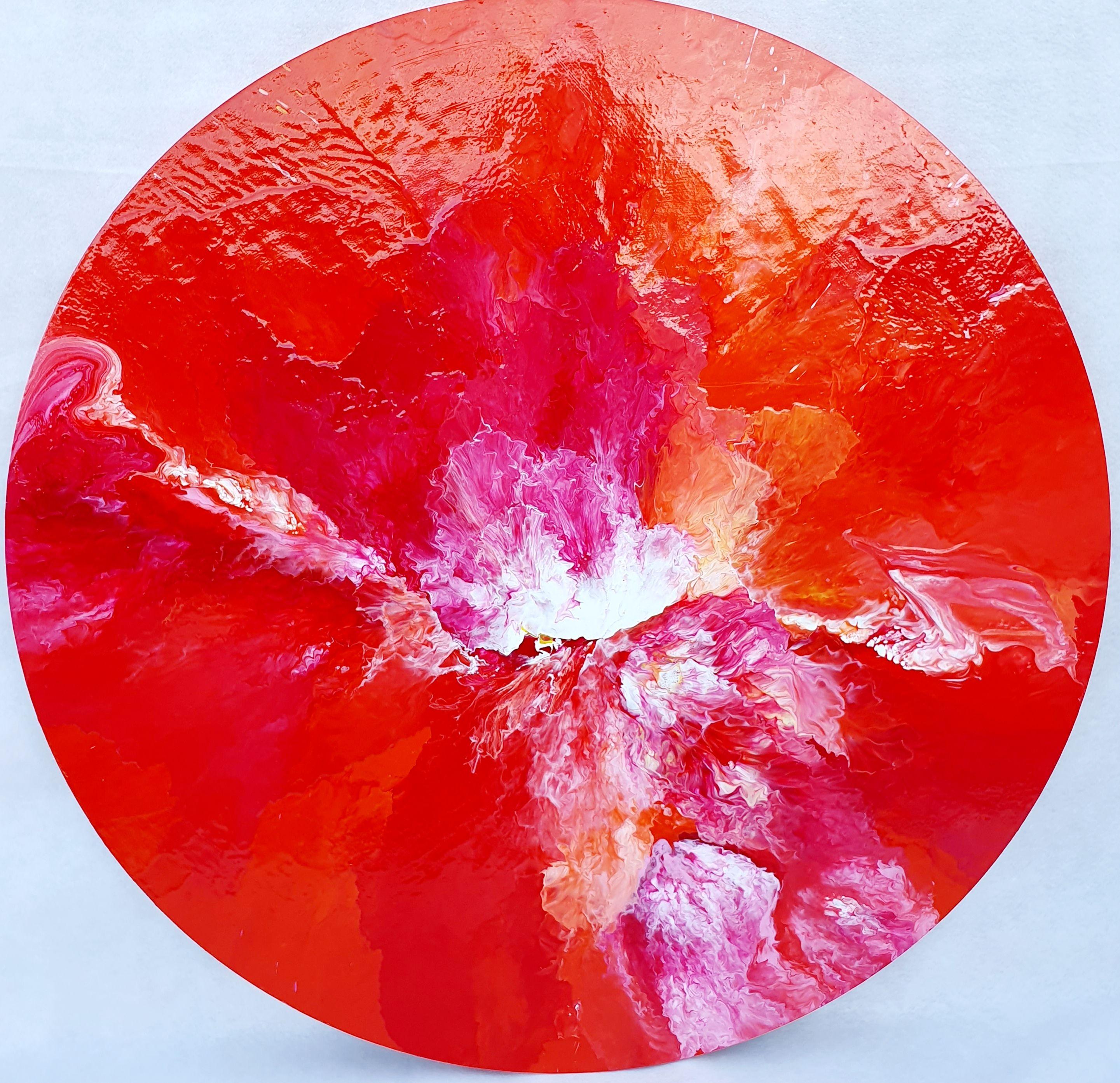 Viet Ha Tran Abstract Painting - Red Passion, Painting, Acrylic on Canvas