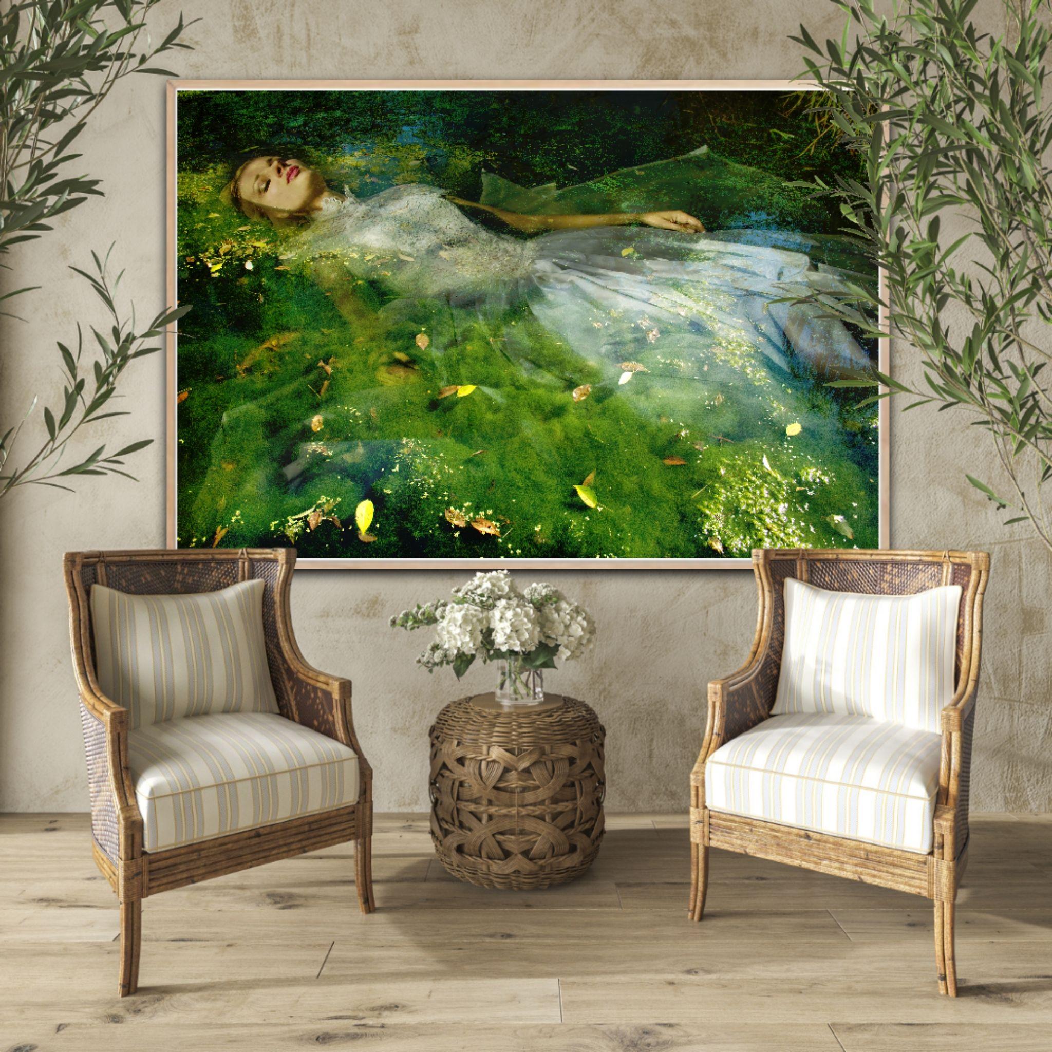 (MUSEUM EDITION) Take me to your dreams Ophelia IV, Photograph, Archival Ink Jet - Green Color Photograph by Viet Ha Tran