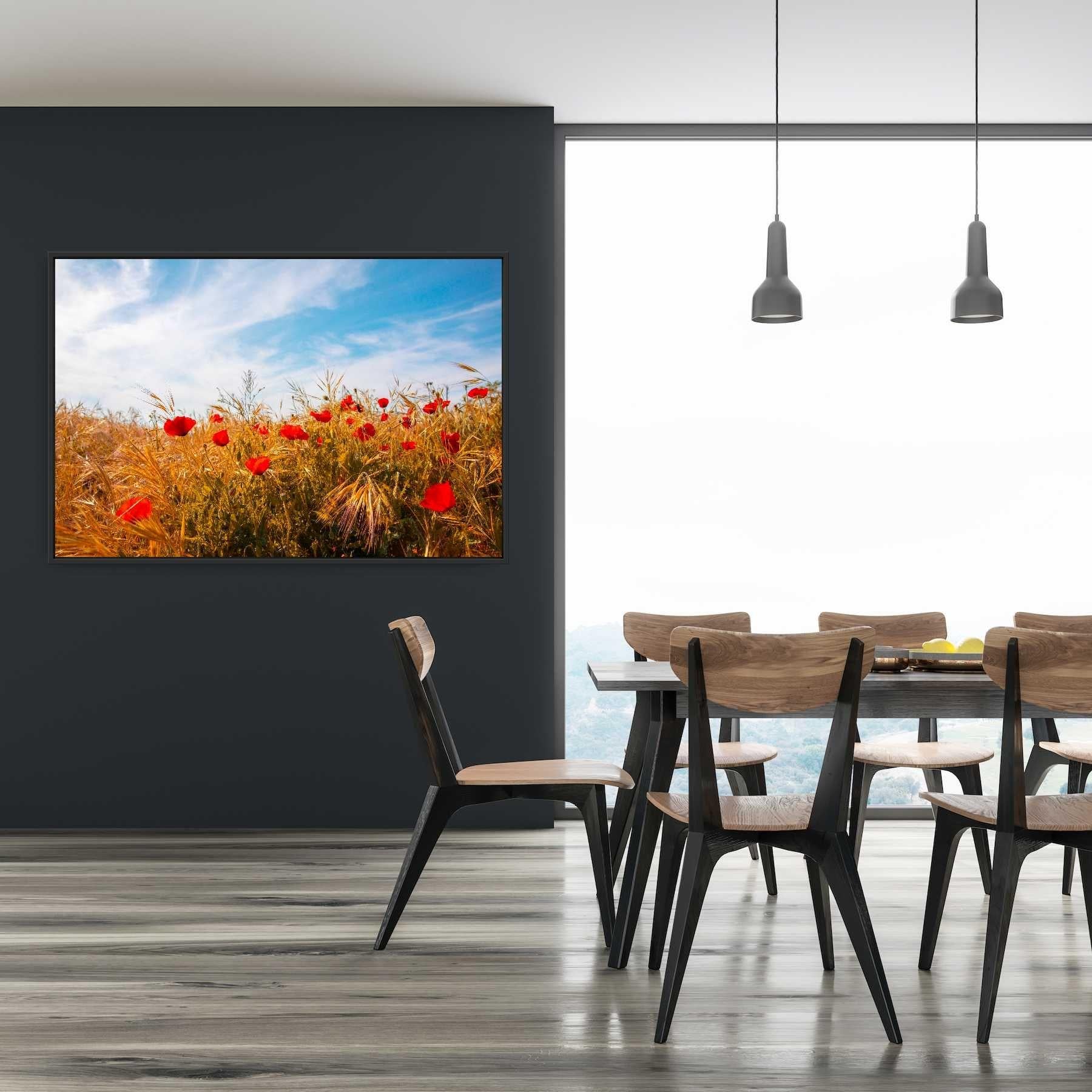 Poppy field in the province of Madrid, Spain.    The photograph is sold unframed, only the art print. The print is a GiclÃ©e on Canson Etching Rag 310gsm paper, a museum quality fine art paper which delivers the most accurate and vibrant colors in