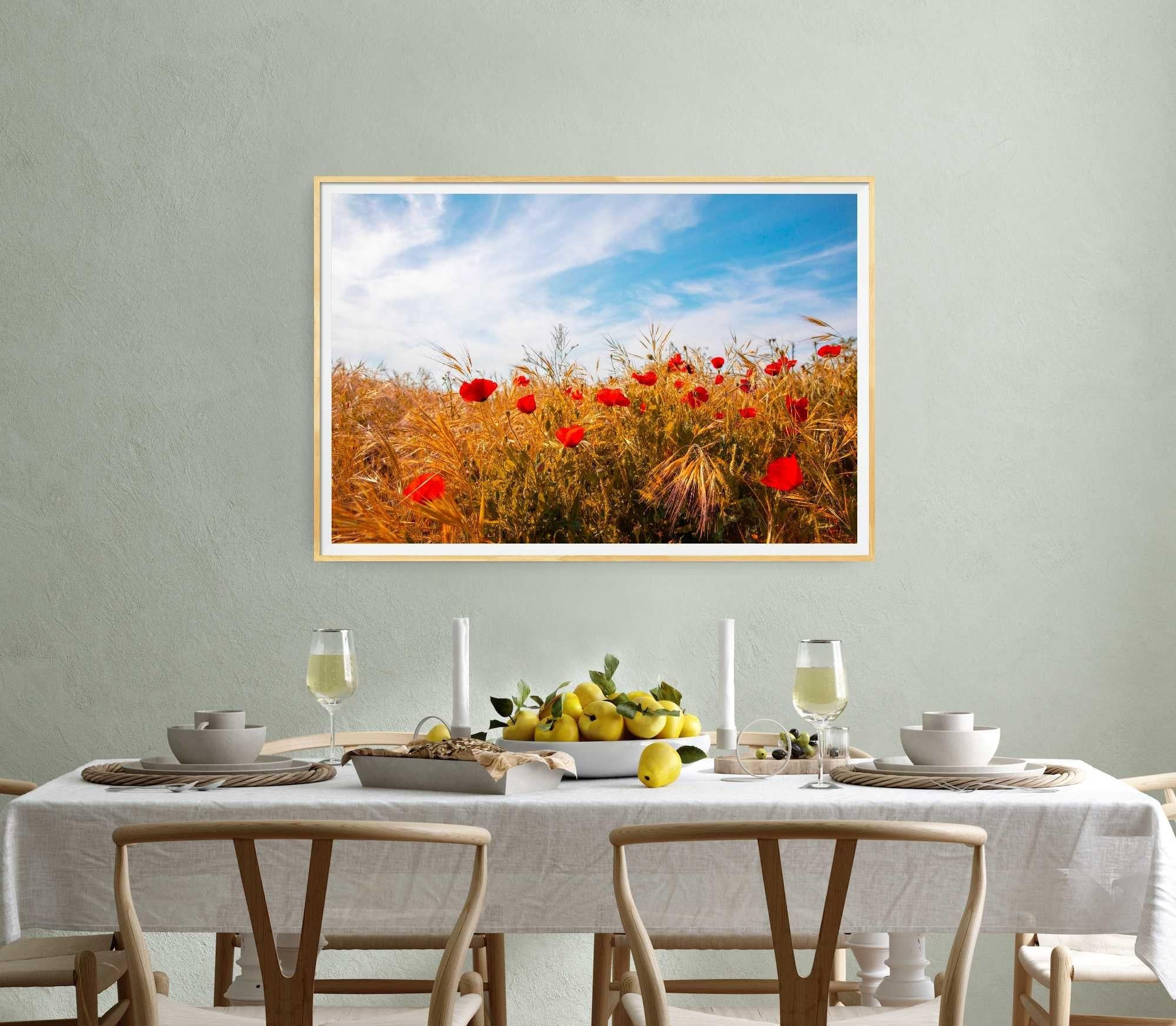 Champ de coquelicots dans la province de Madrid, en Espagne.    La photographie est vendue non encadrée, uniquement le tirage d'art. Le tirage est un GiclÃ©e sur papier Canson Etching Rag 310gsm, un papier fine art de qualitÃ© musÃ©ale qui offre les