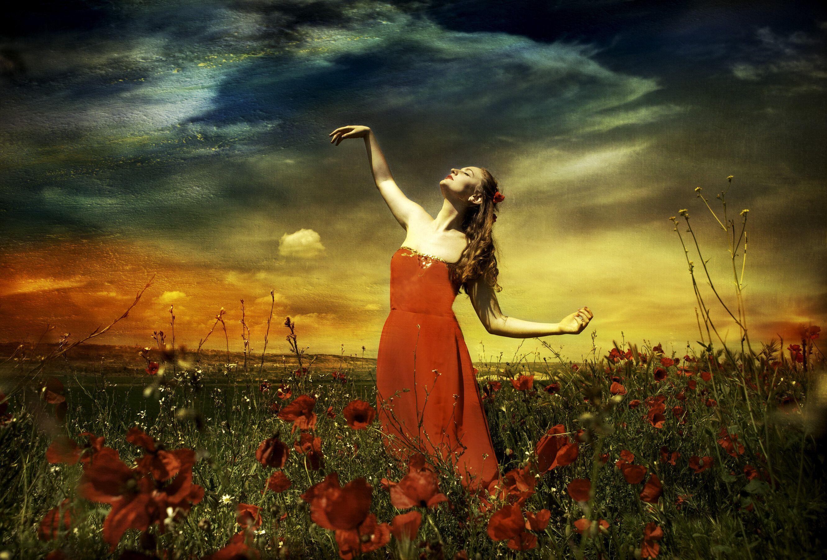 Viet Ha Tran Color Photograph - Summer on the poppy field, Photograph, C-Type