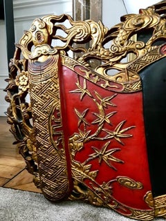 Vietnam 19th Century, Important Lacquered Wood Panel