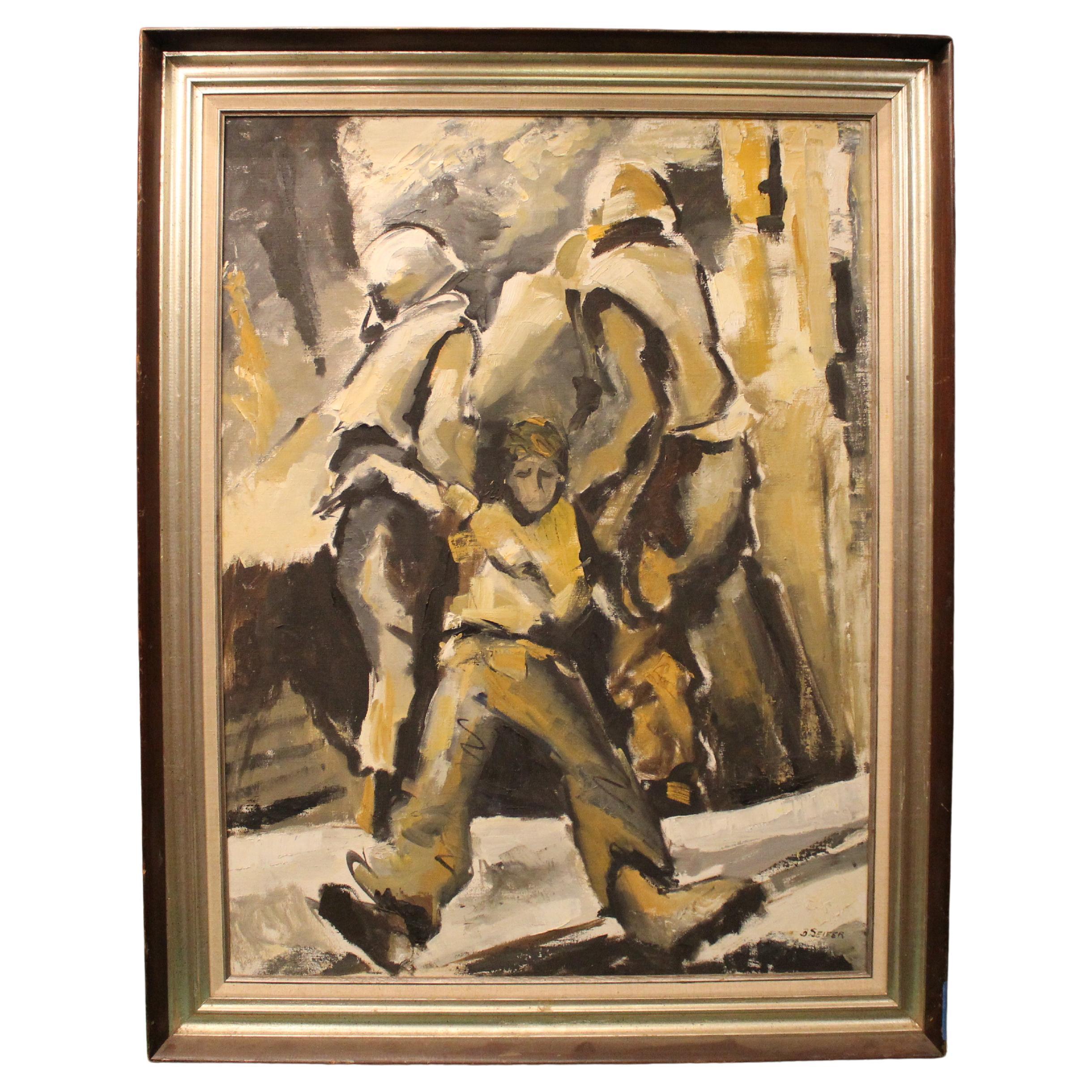 Vietnamkrieg Gemälde von B. Seifer im Angebot