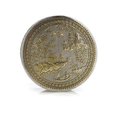 Vietnamese Colonial Silver-Gilt Round Box VINH-SADEC, Late 19th Century