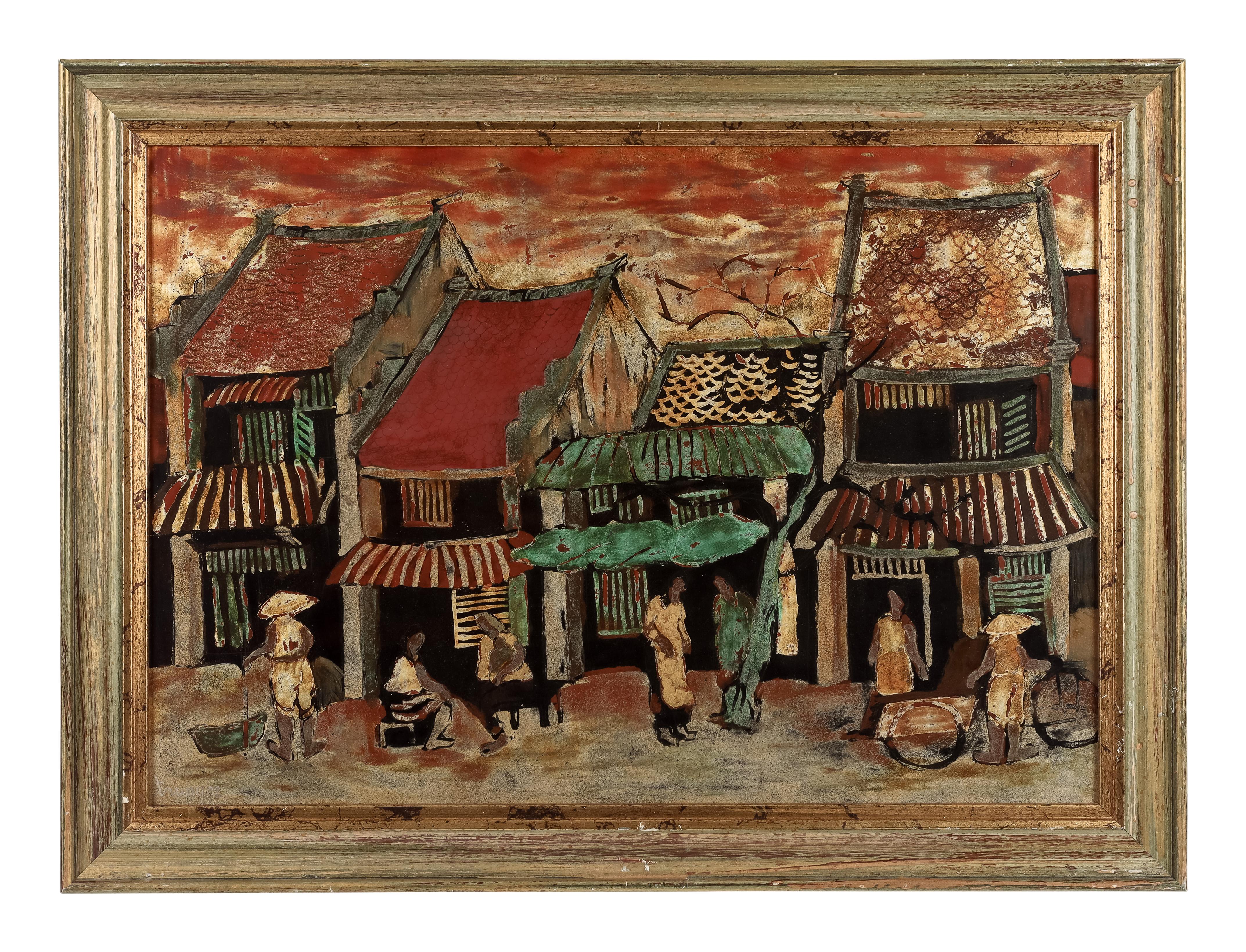 Late 20th Century Vietnamese Lacquer By Pham Chinh Trung For Sale
