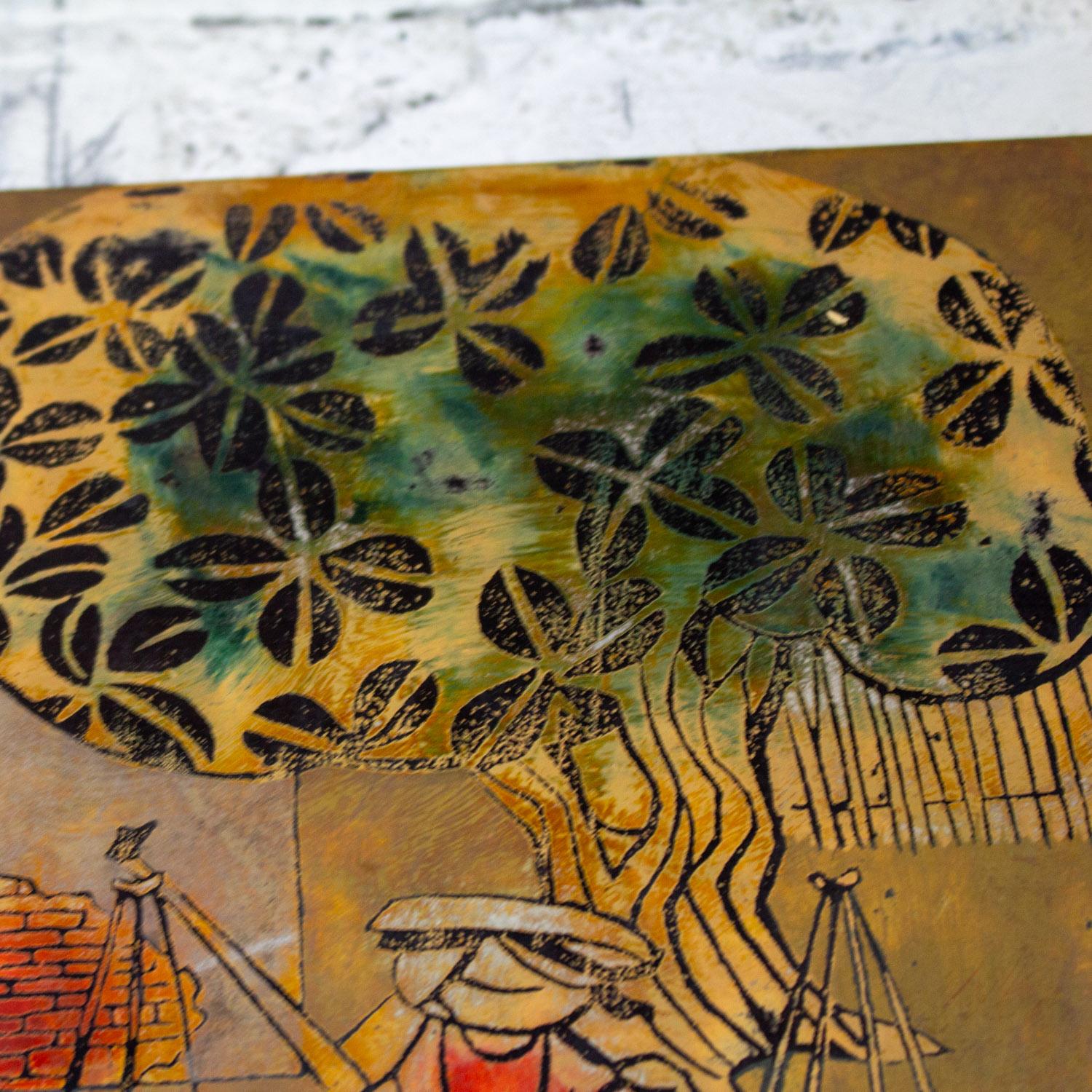 Vietnamese Lacquer Painting Gilt & Polychrome on Wood by Nguyen Van Minh For Sale 8