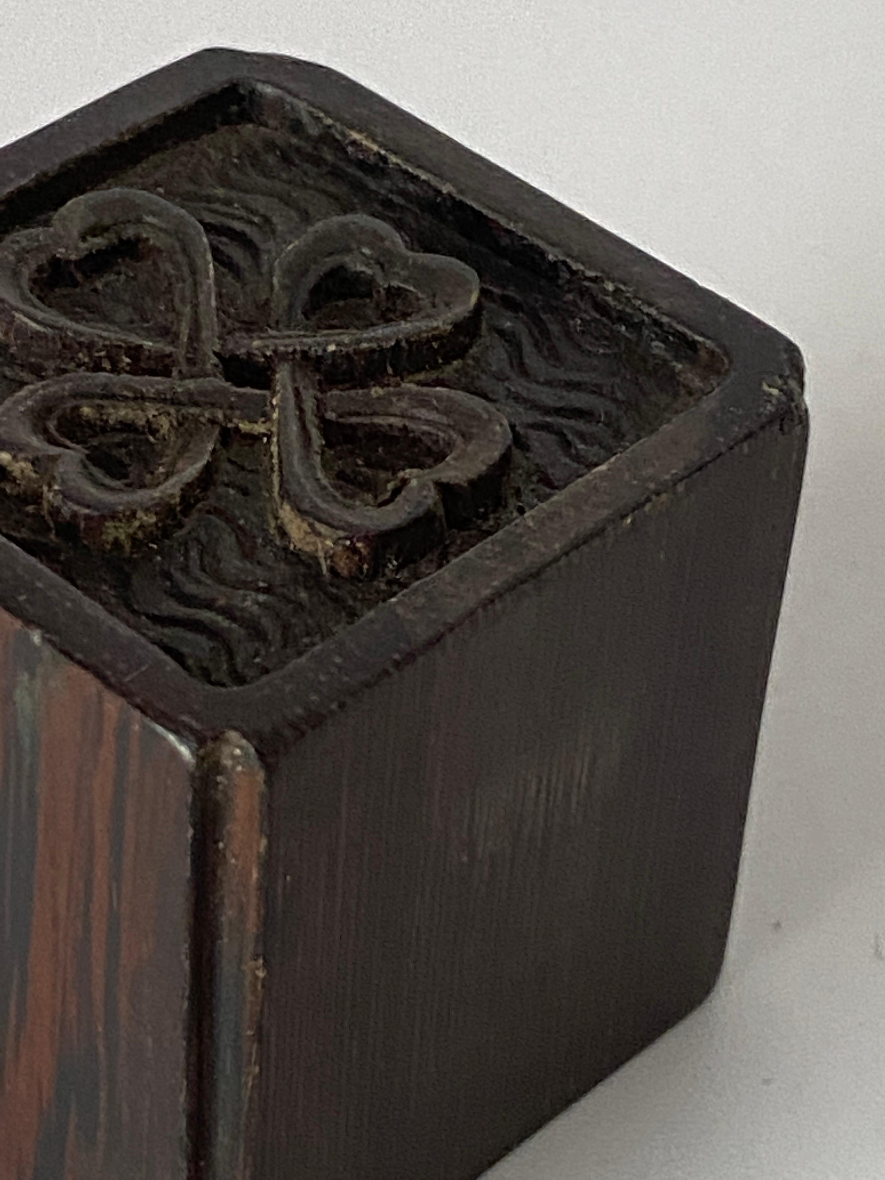 Late 19th Century Vietnamese Seal, in Wood and Metal, Brown Color, from Vietnam Cirace 1880 For Sale
