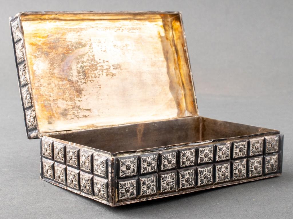 Other Vietnamese Silvered Metal Table Box For Sale