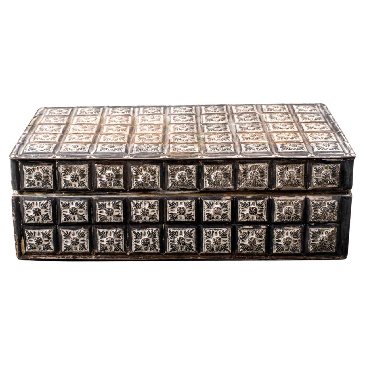 Vietnamese Silvered Metal Table Box For Sale