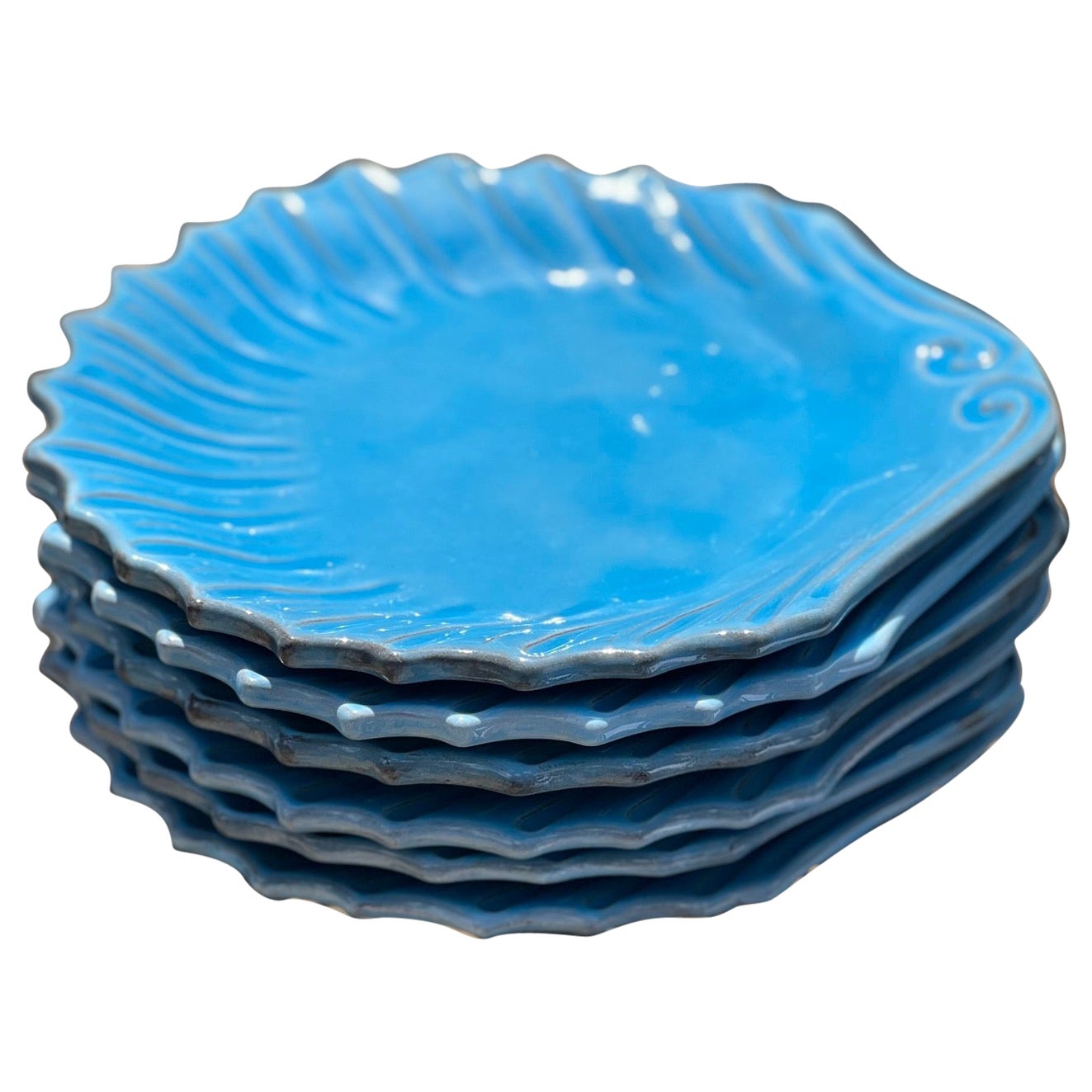 Vietri "Incanto Mare" Italian Stoneware Salad Plates, Set of 6