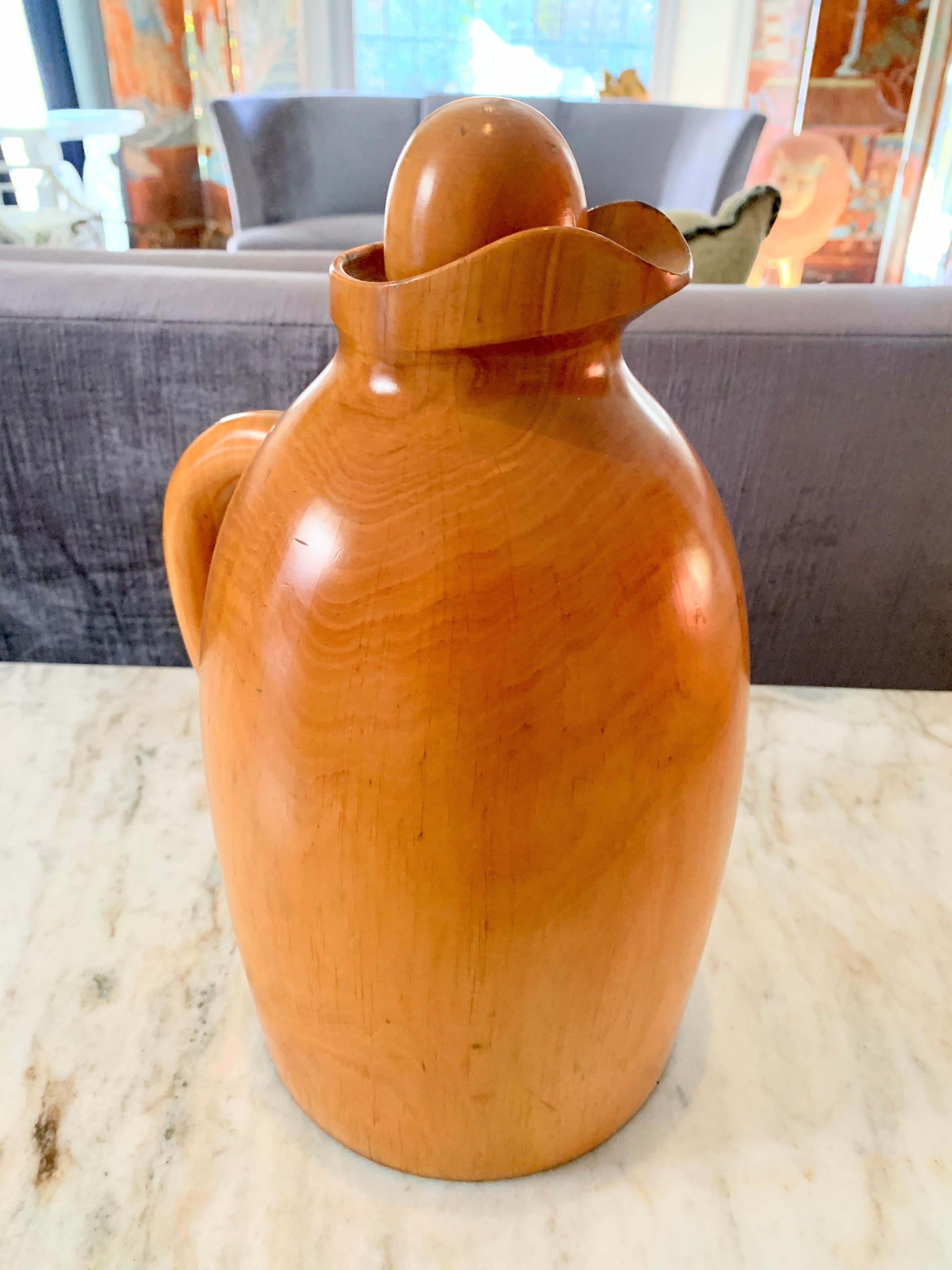 20th Century Vietri Wooden Thermos Pitcher by Manzoni Pietro For Sale