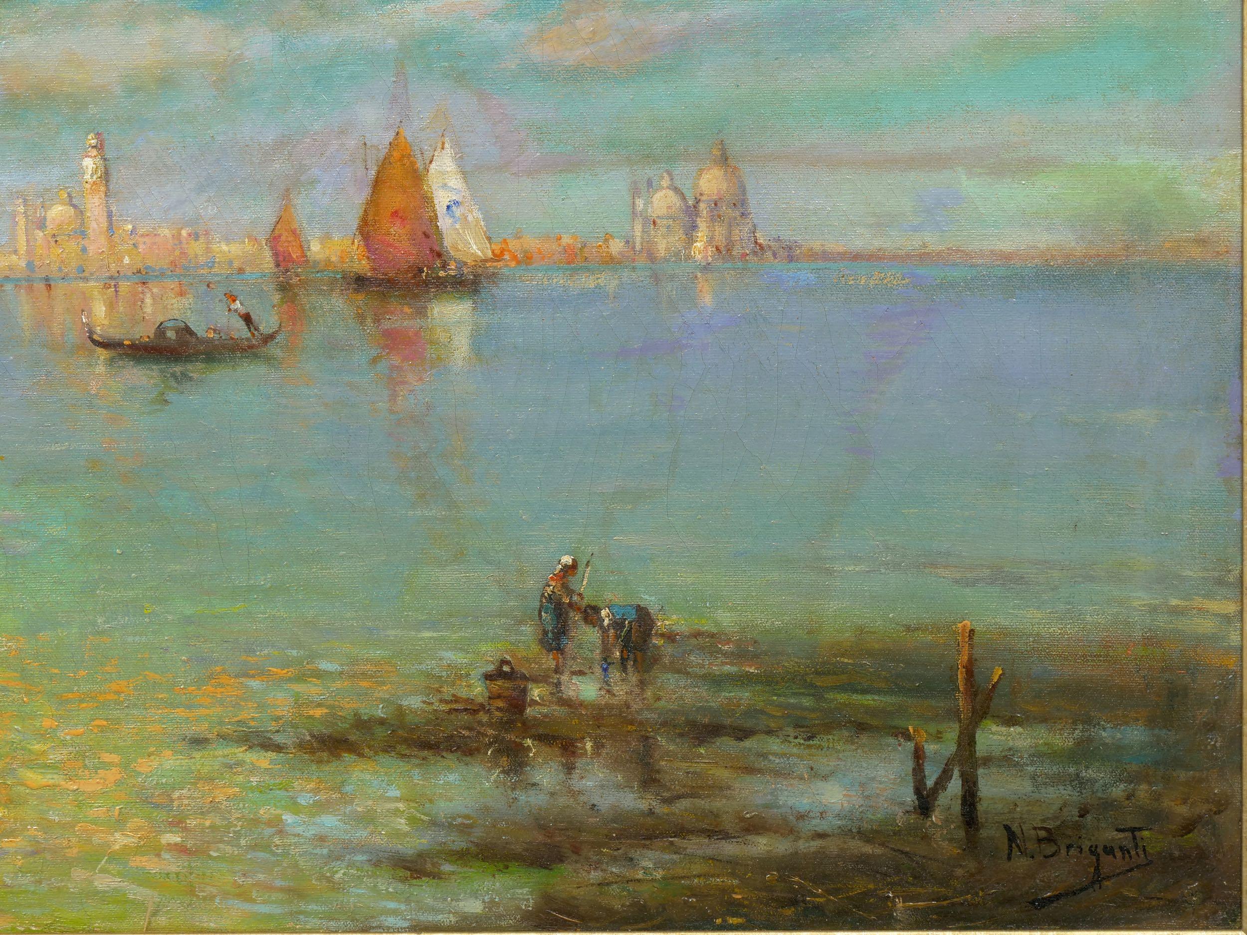 View Across the Lagoon, Venice Antique Painting by Nicholas Briganti at ...