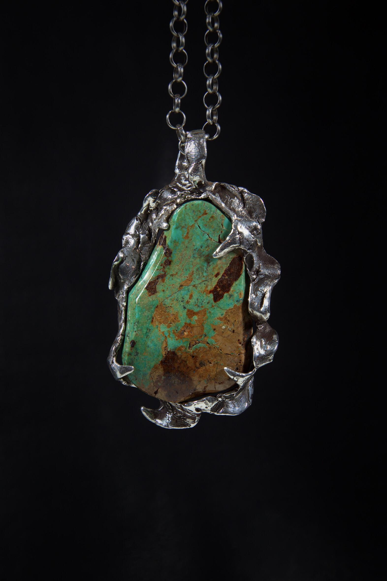 Contemporary View from the Sky (Turquoise Pendant) by Ken Fury